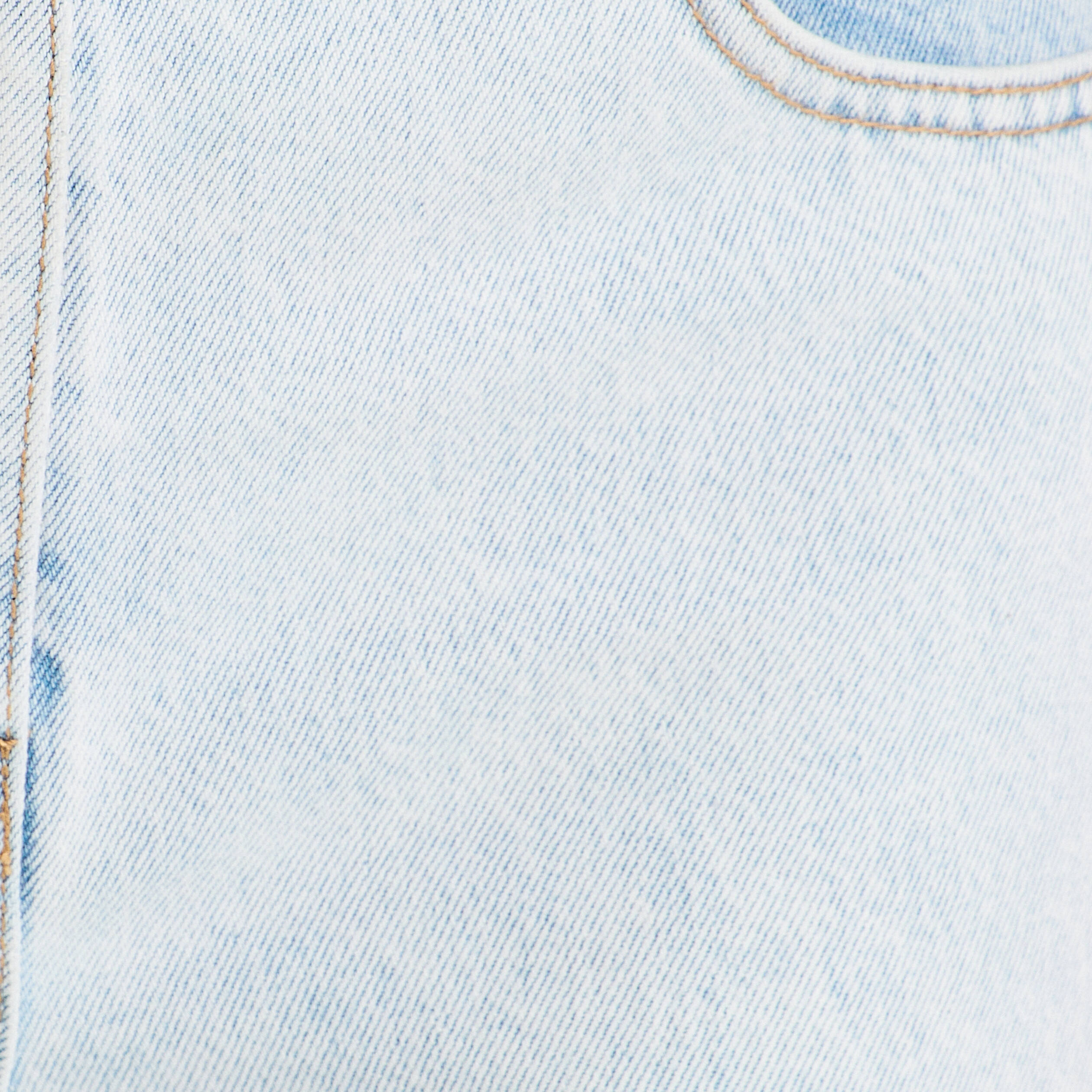 Jeans droit &agrave; revers denim bleach femme