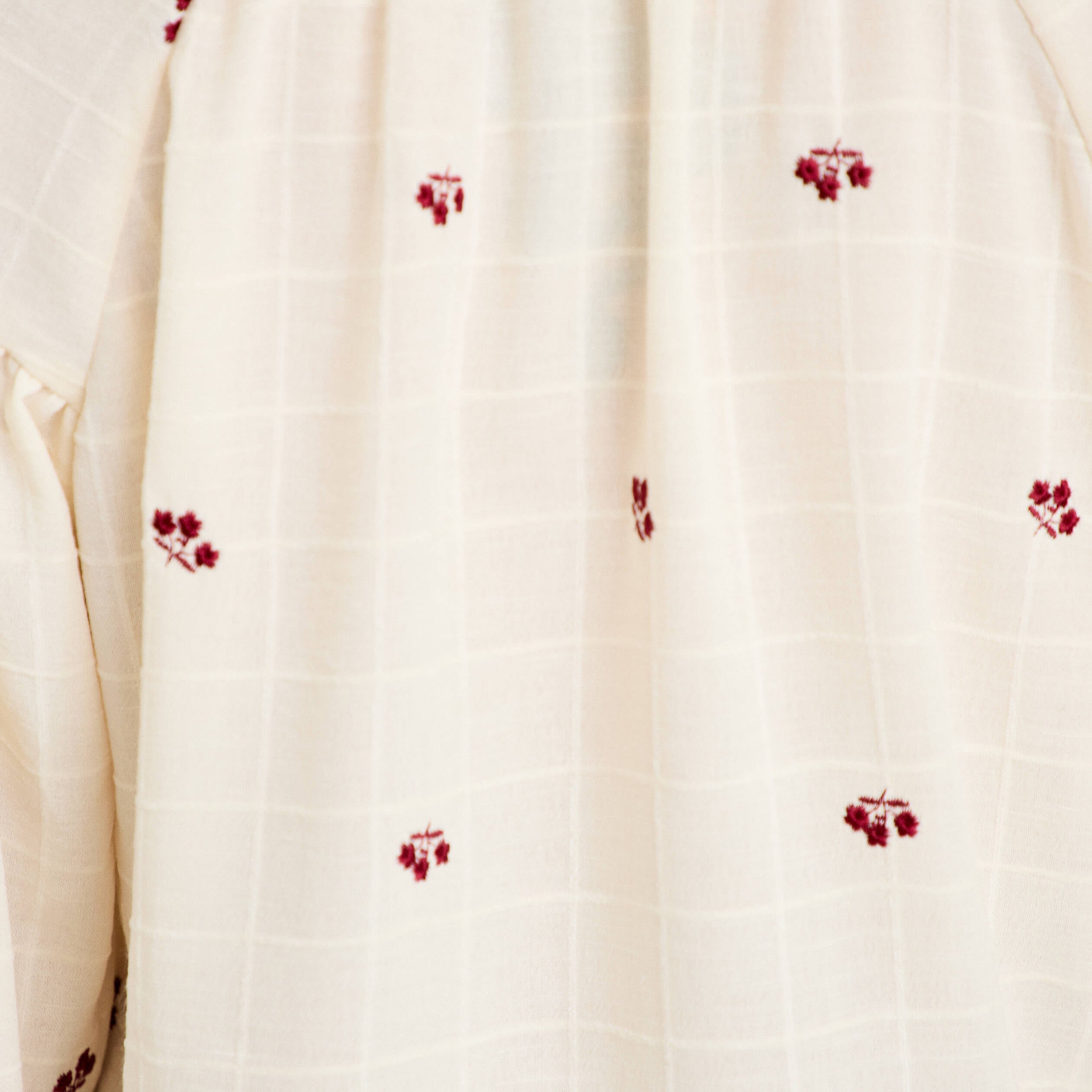 Blouse avec broderie bordeaux femme