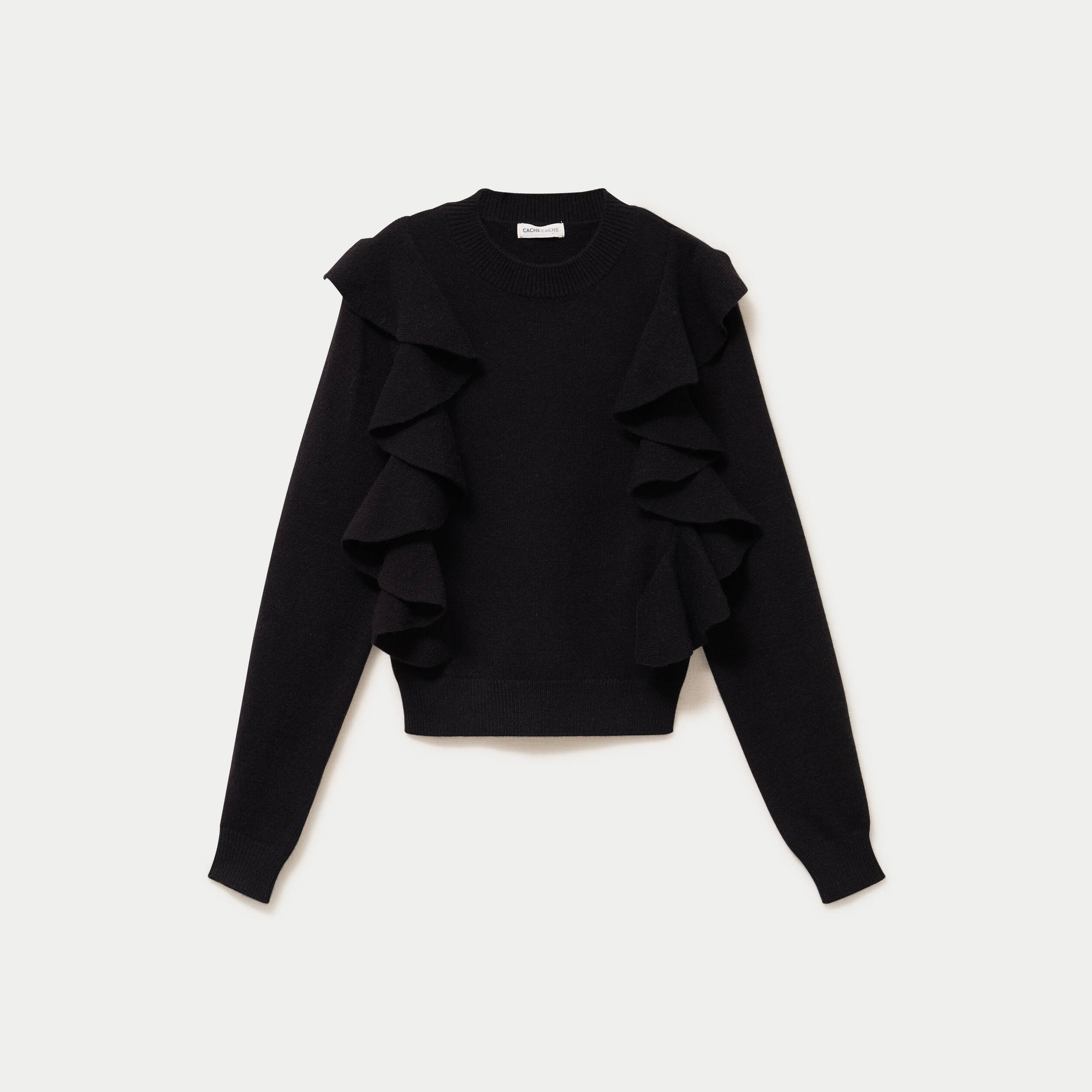 Pull manches longues noir femme