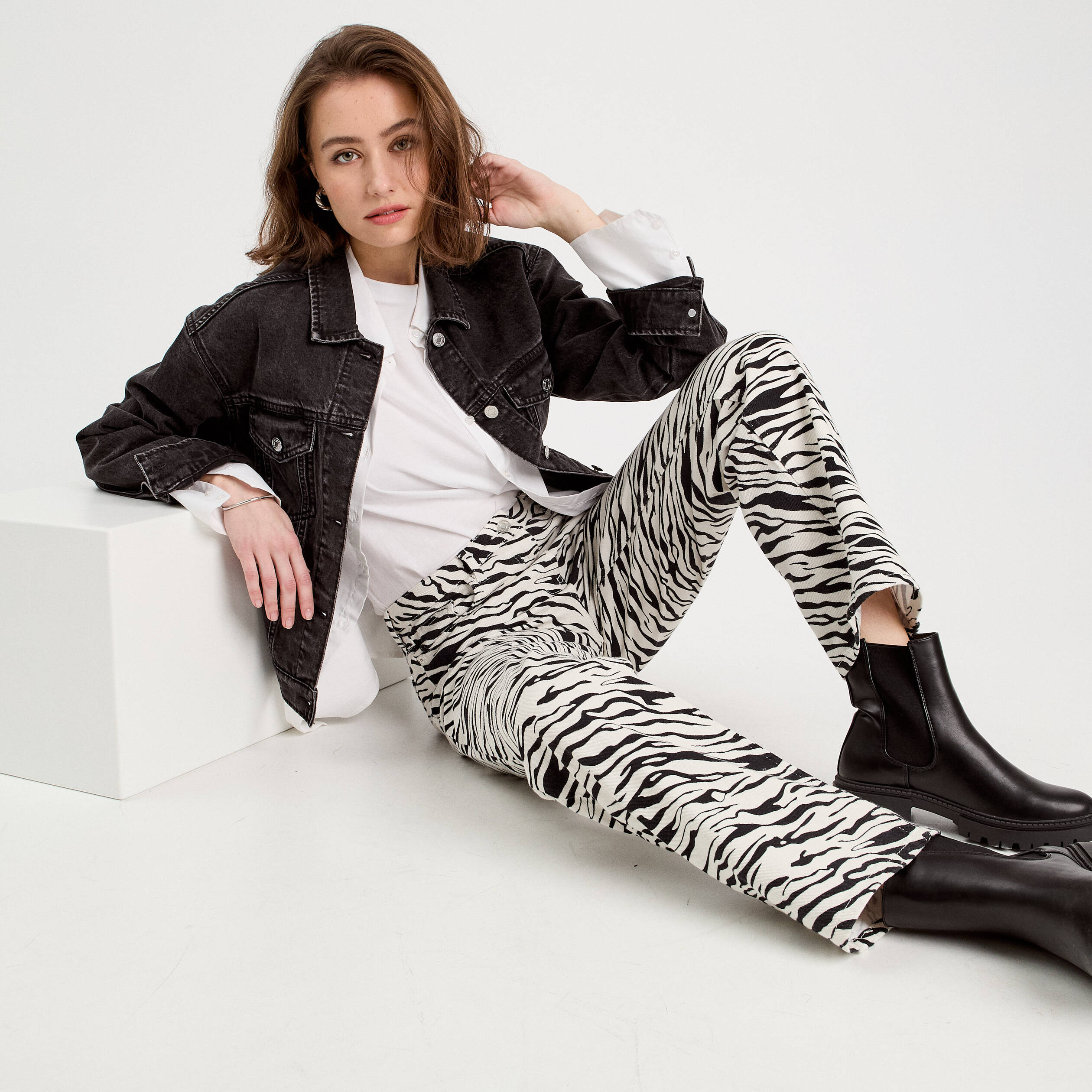 Pantalon large blanc femme