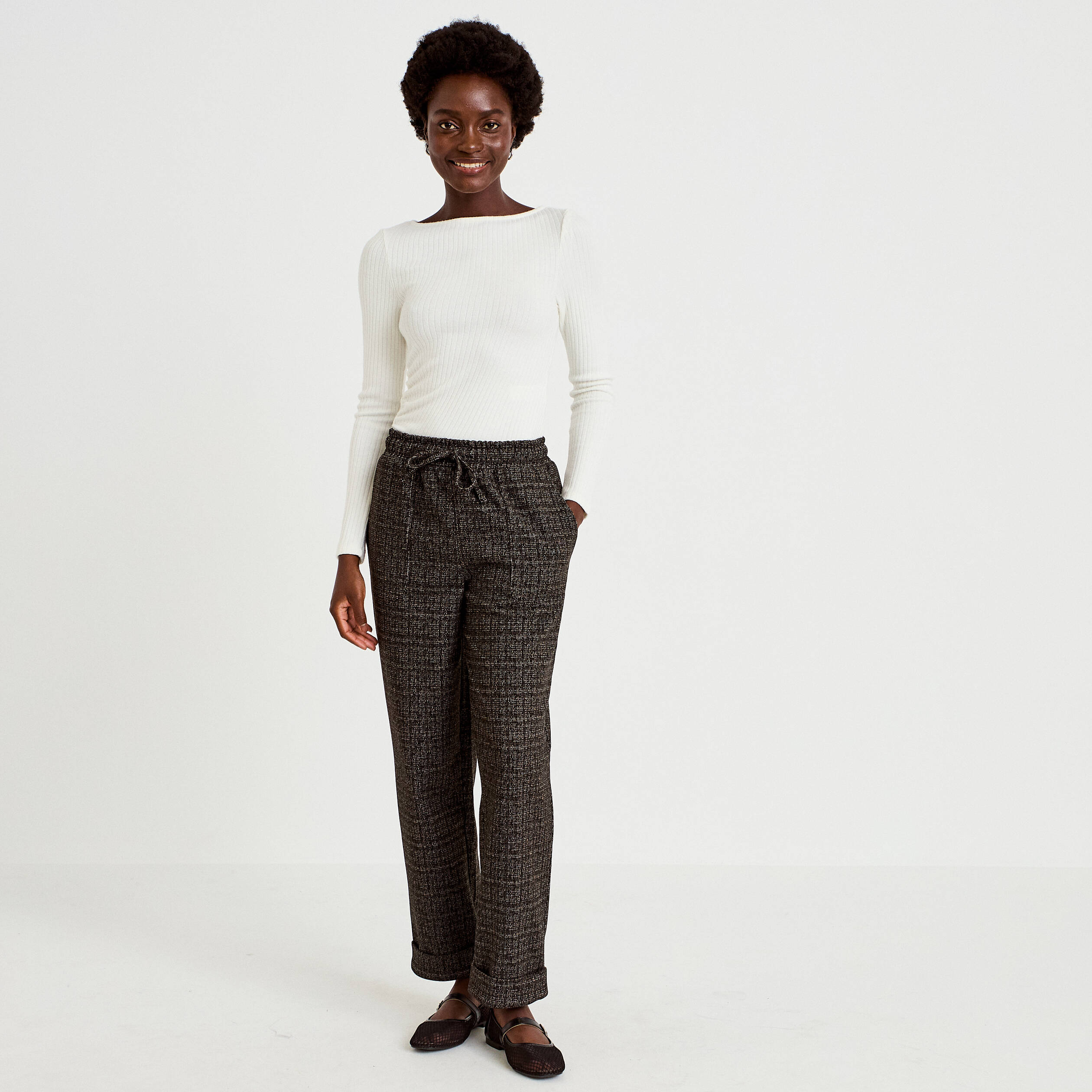 Pantalon jegging taille standard noir femme
