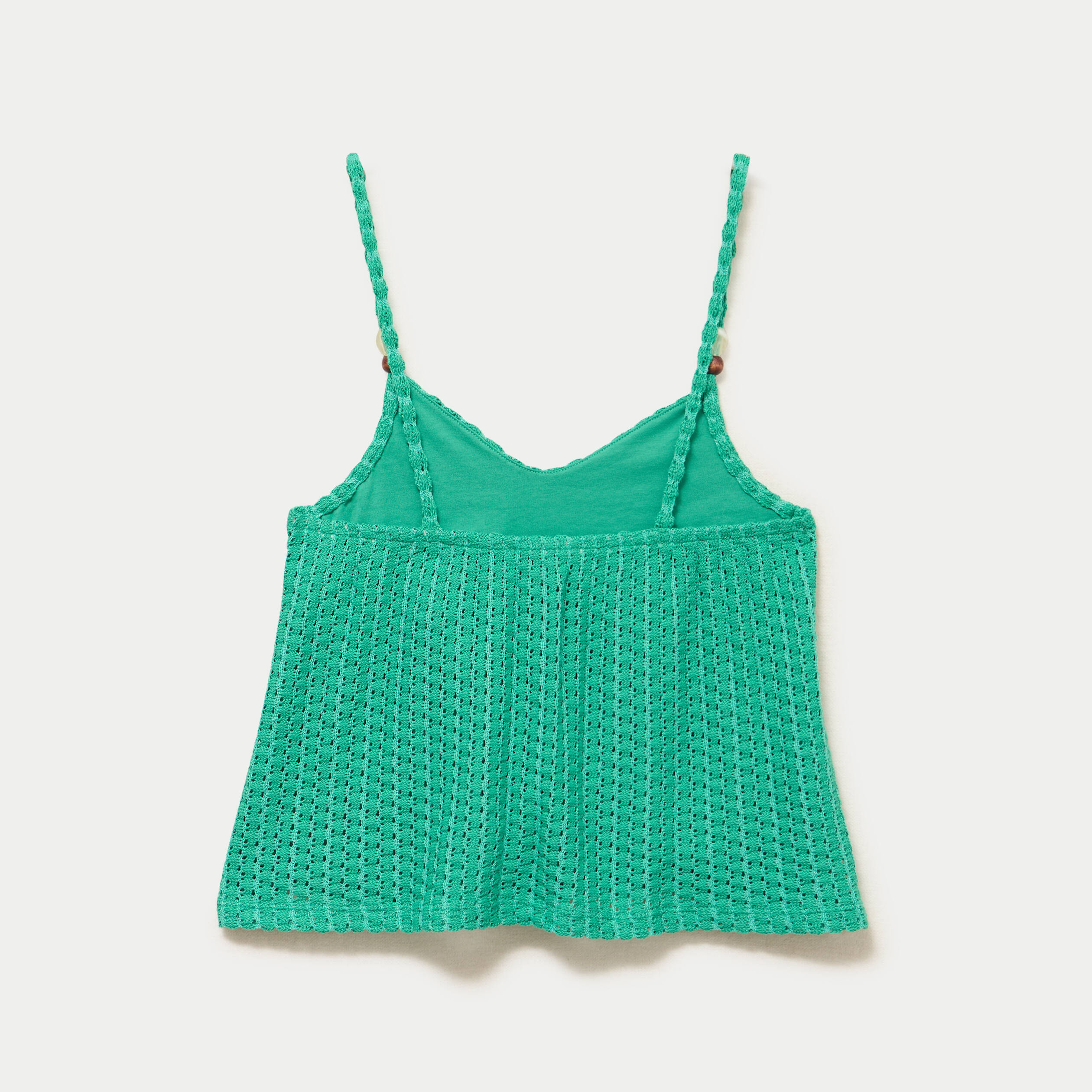 D&eacute;bardeur crochet d&eacute;tail de perles vert femme