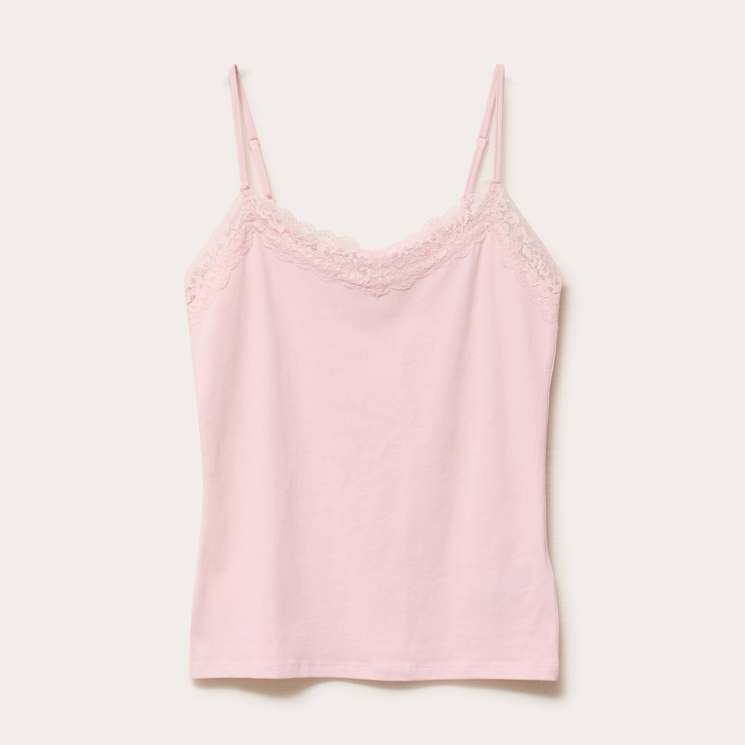D&eacute;bardeur ajust&eacute; d&eacute;collet&eacute; dentelle rose clair femme