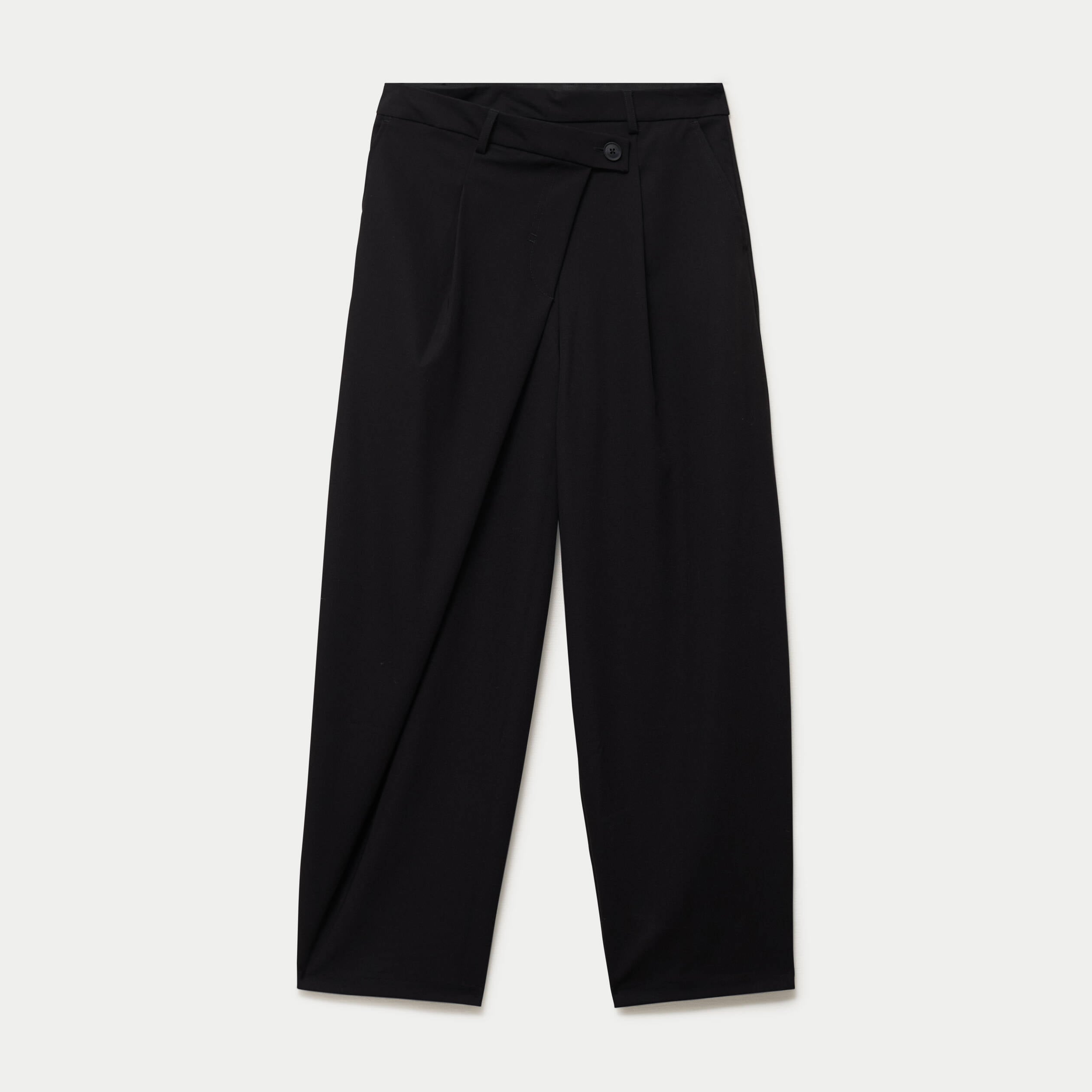 Pantalon barrel taille basse noir femme