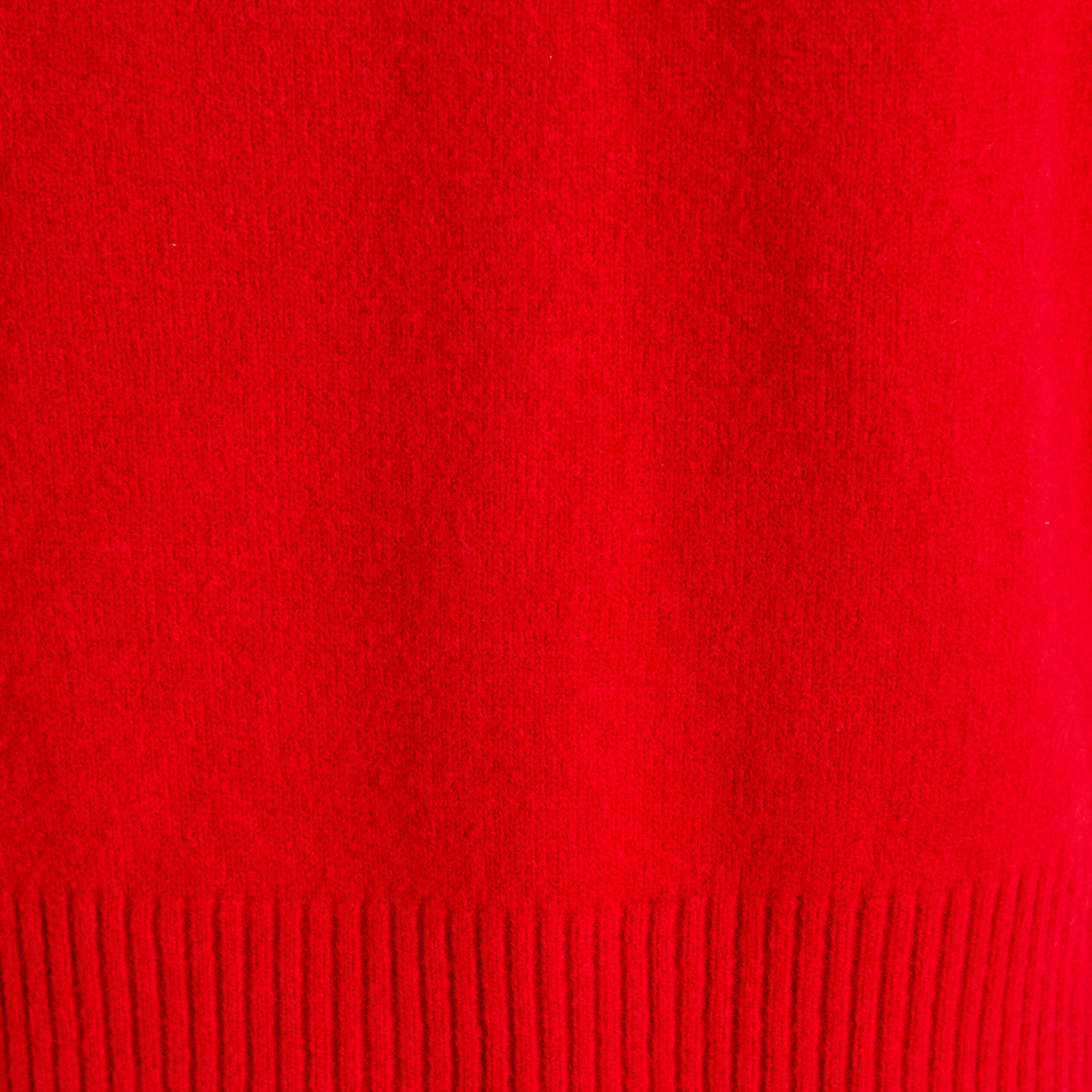 Pull col roul&eacute; manches longues rouge femme
