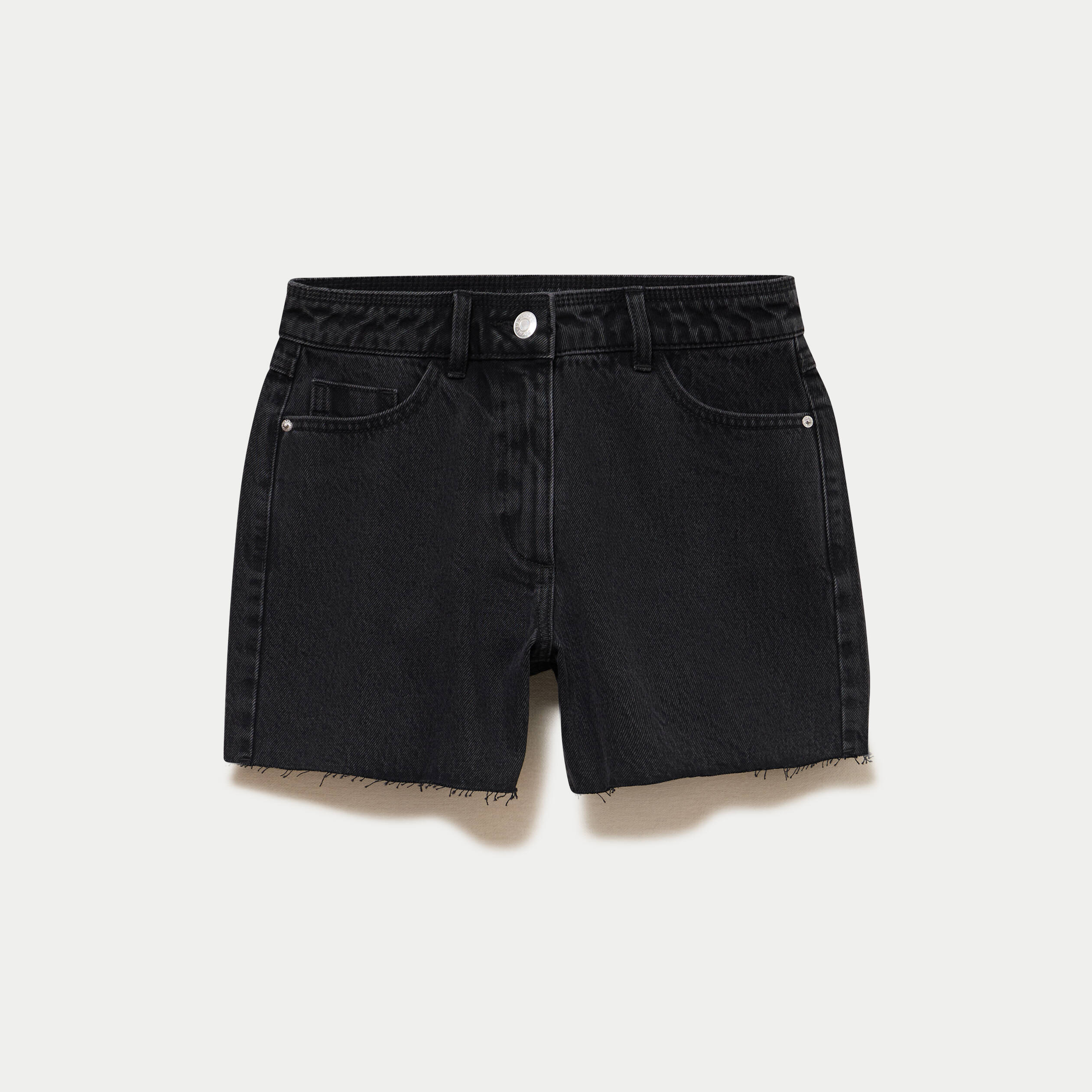 Short en jean 5 poches denim noir femme
