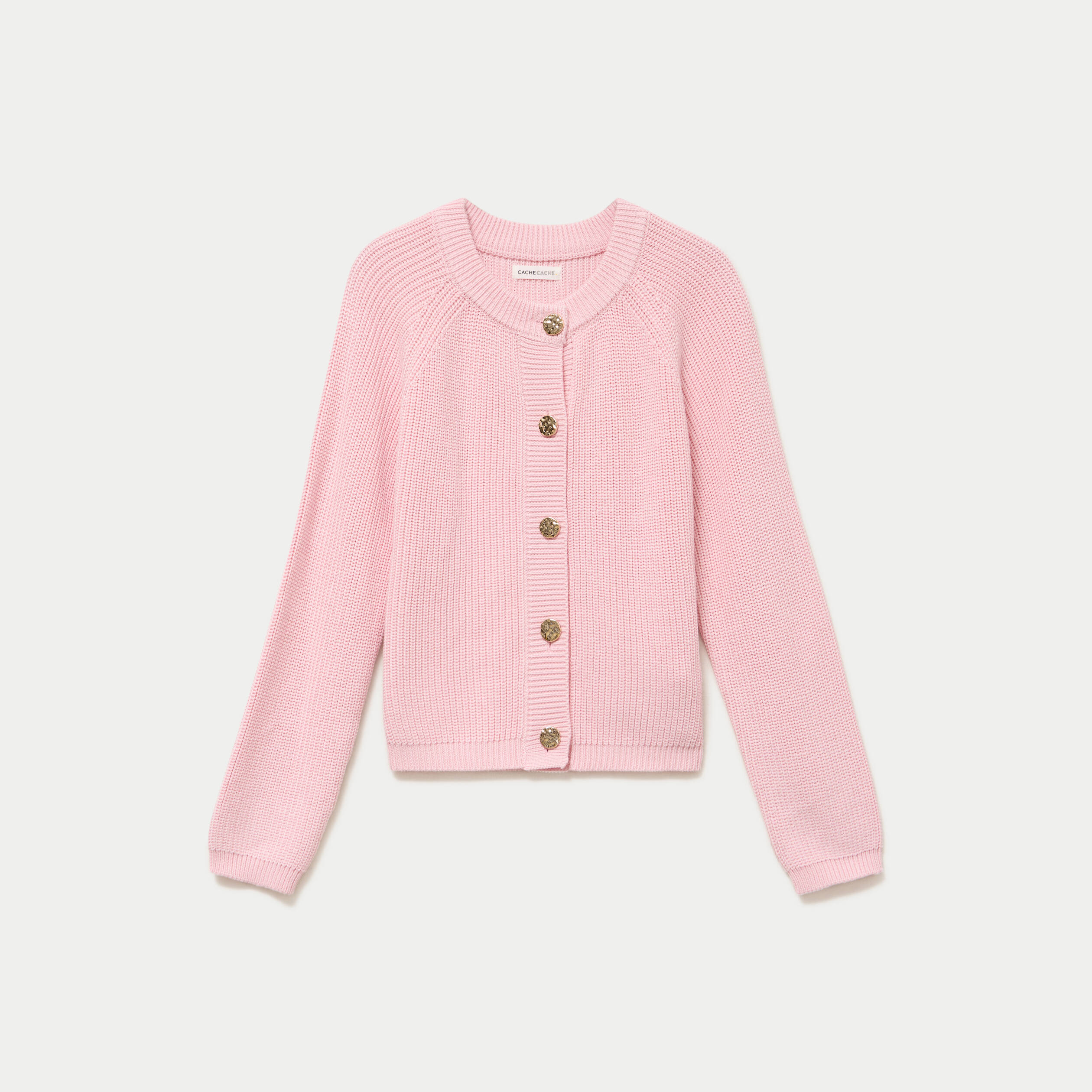 Gilet manches longues rose clair femme