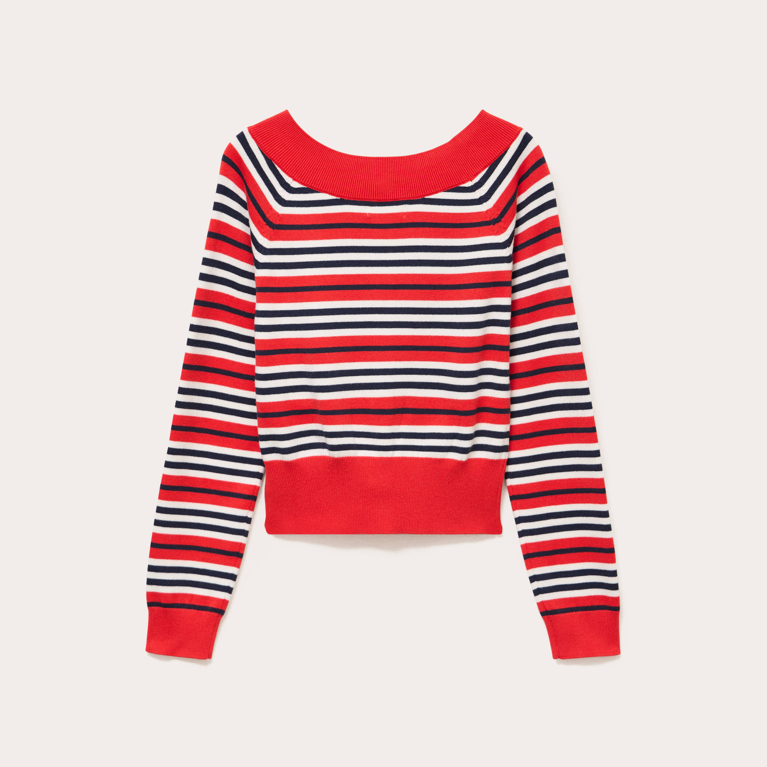 Gilet col bateau rouge femme