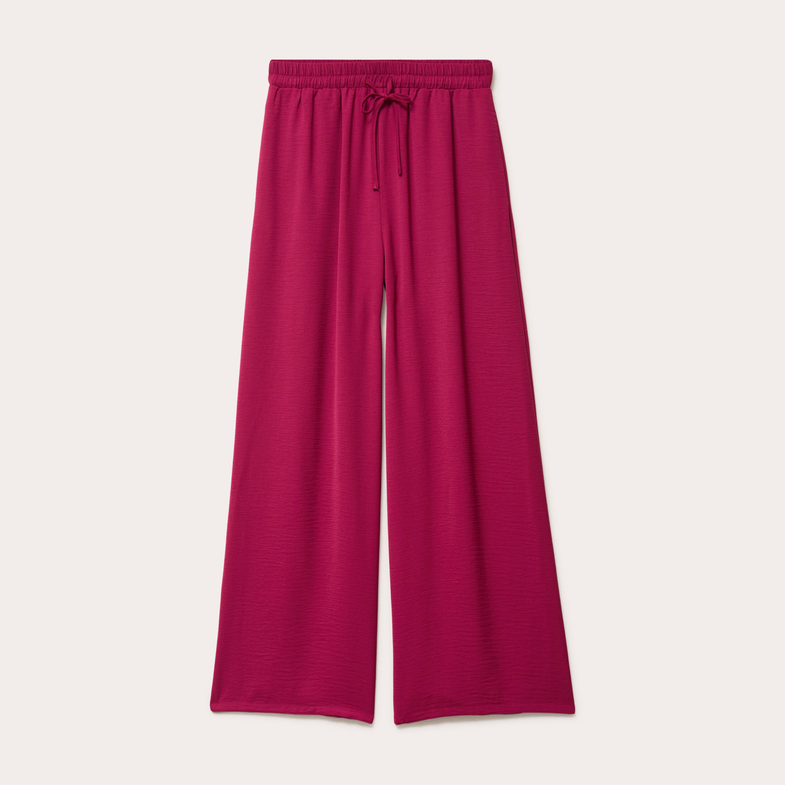 Pantalon large fluide rouge femme