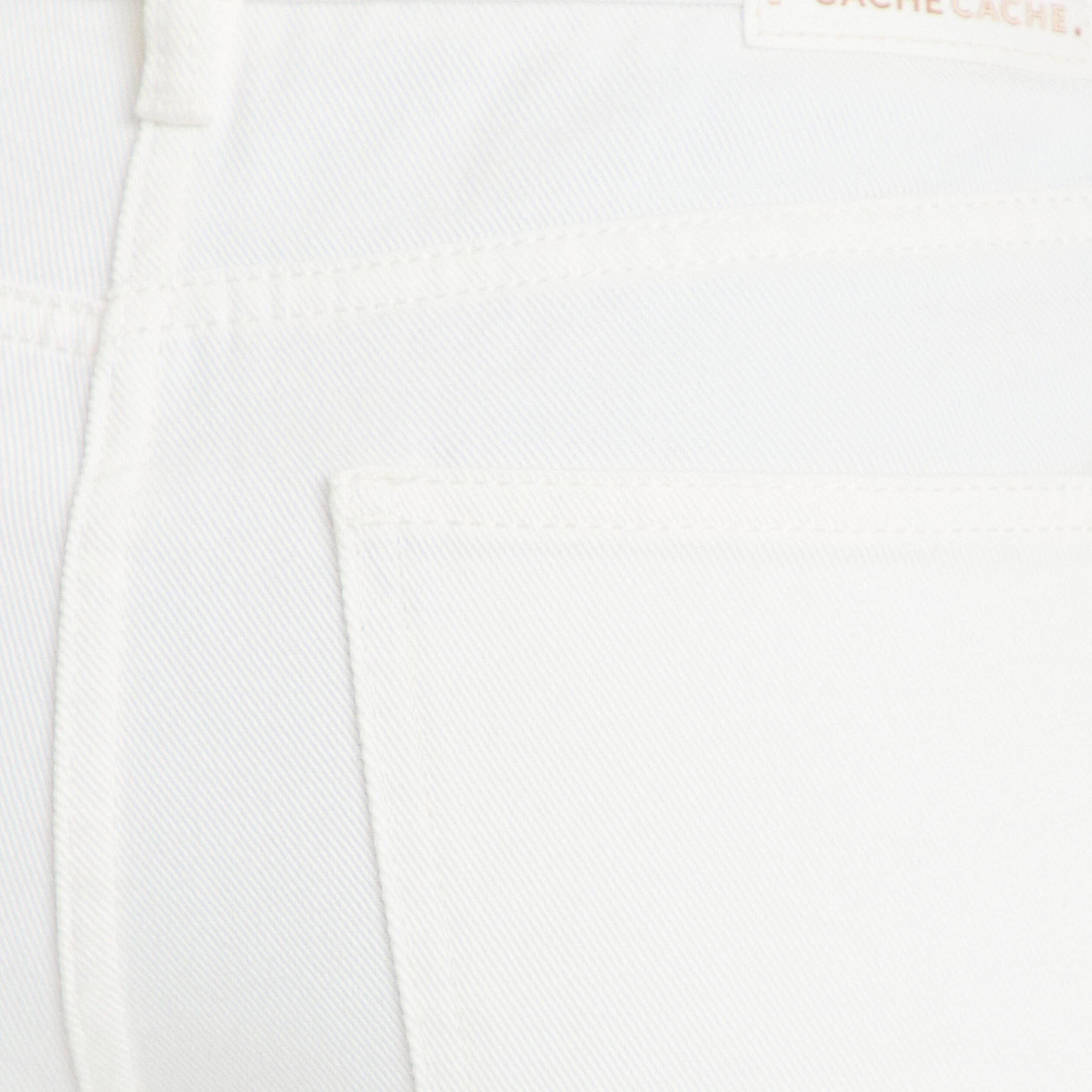 Jean bootcut cropped taille haute ecru femme