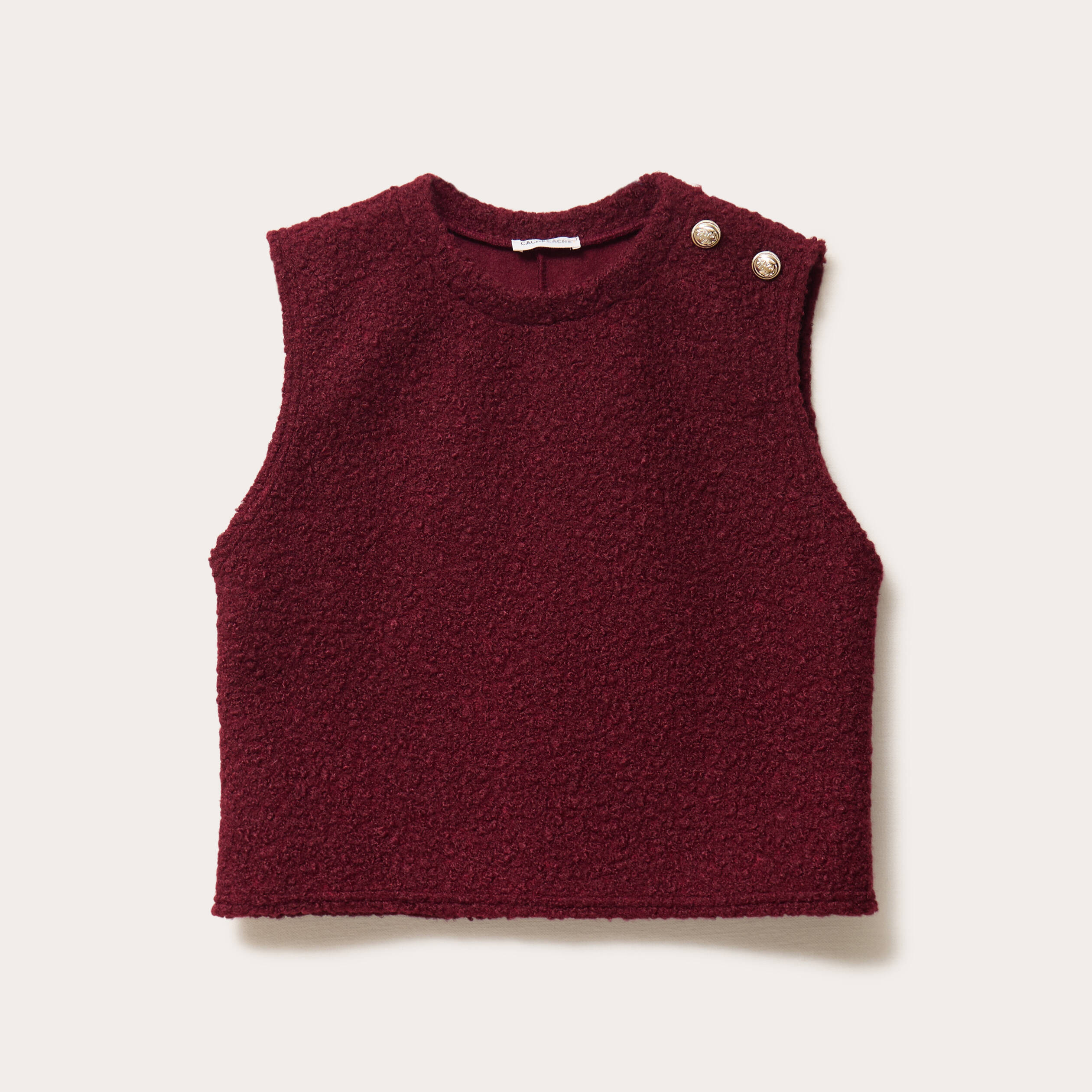 Pull sans manches violet fonc&eacute; femme