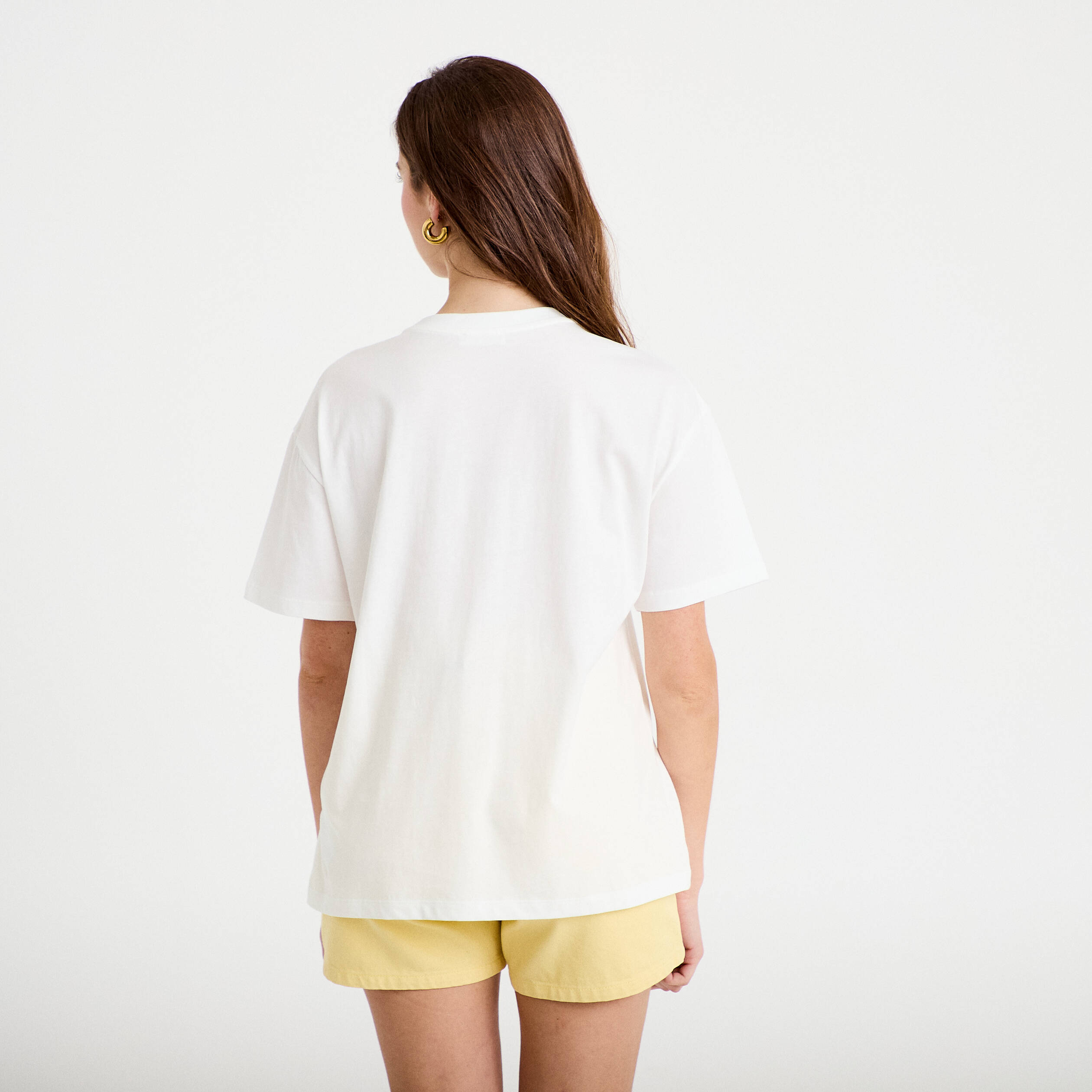 T-shirt oversize manches courtes blanc femme