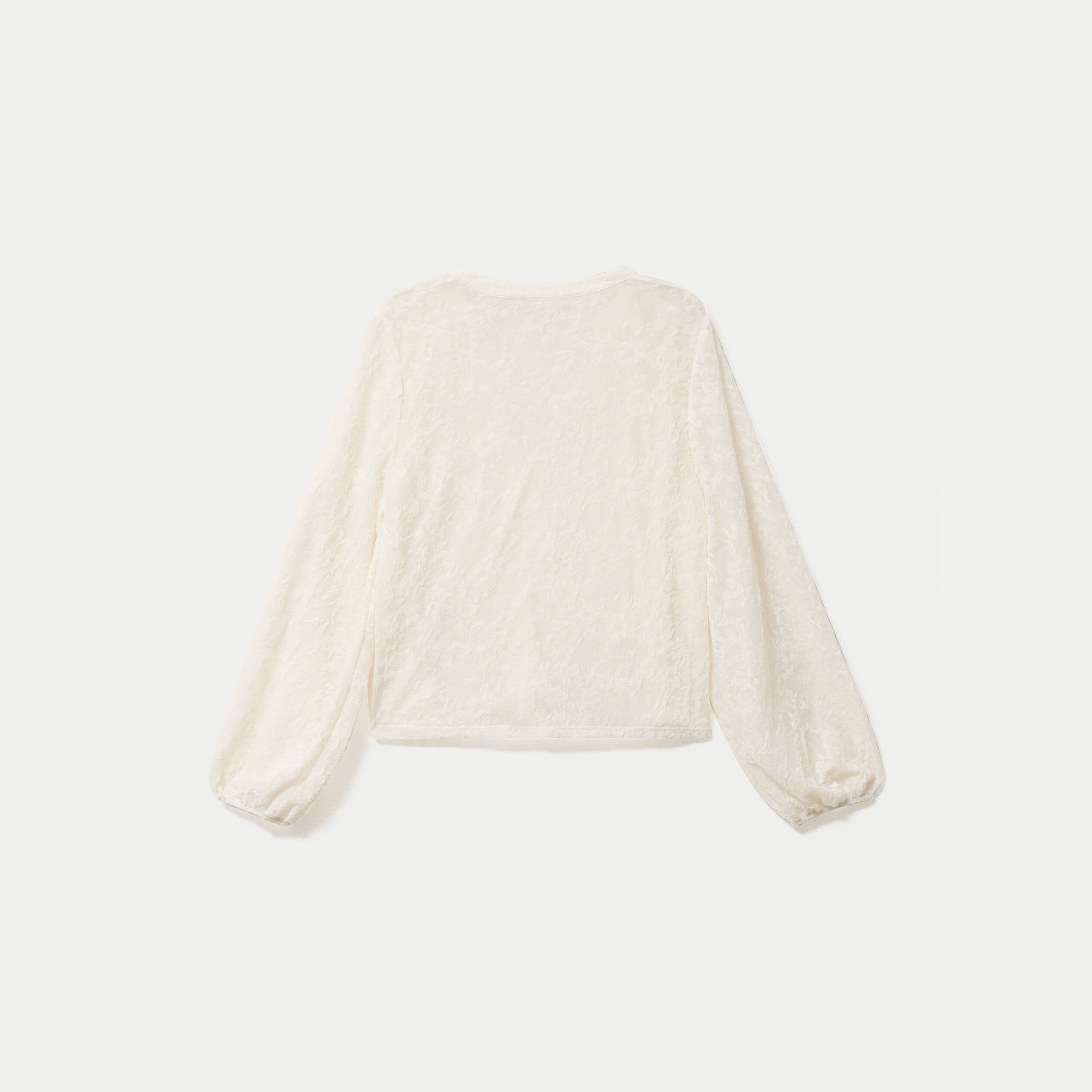 Blouse maille fantaisie ecru femme