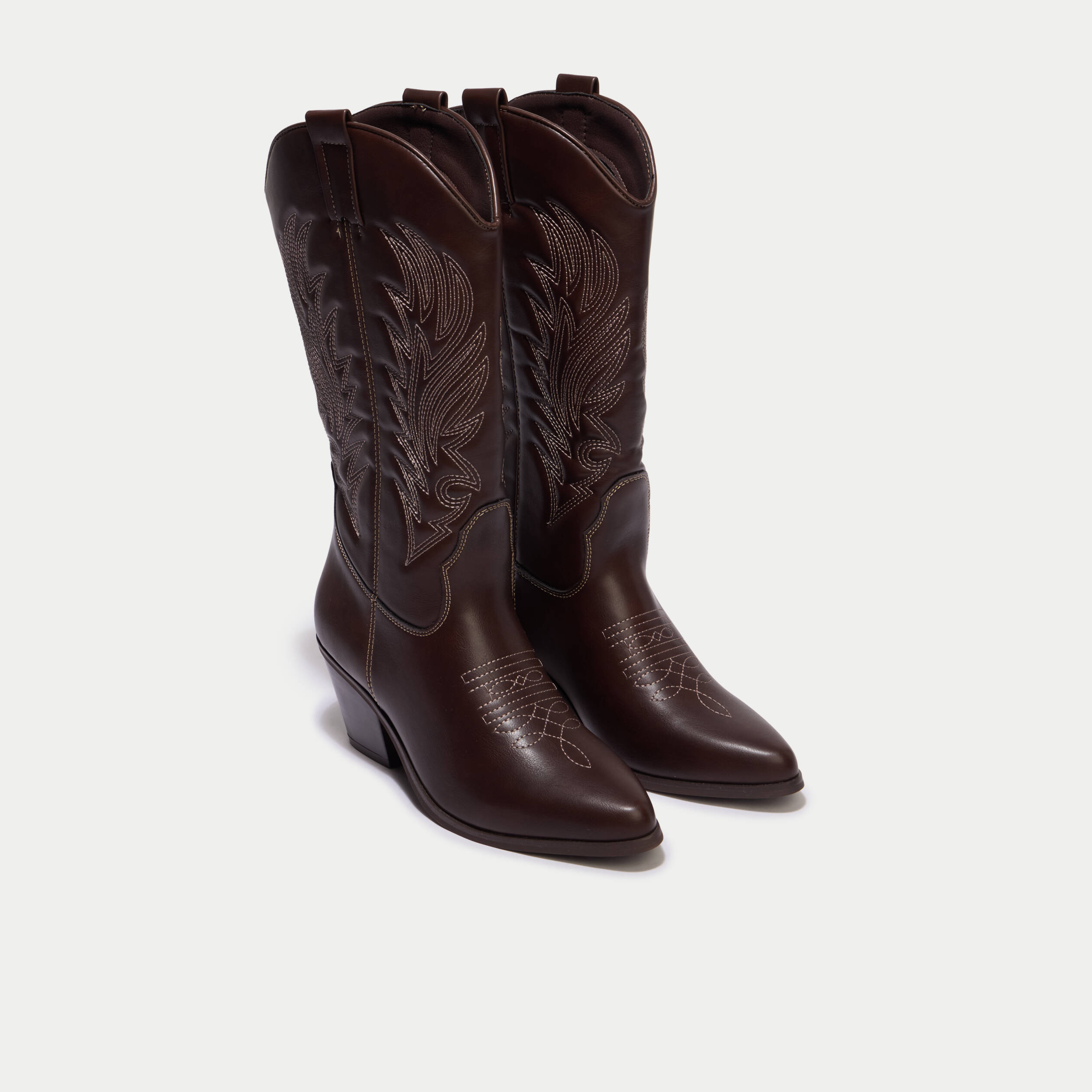 Bottes esprit western marron femme