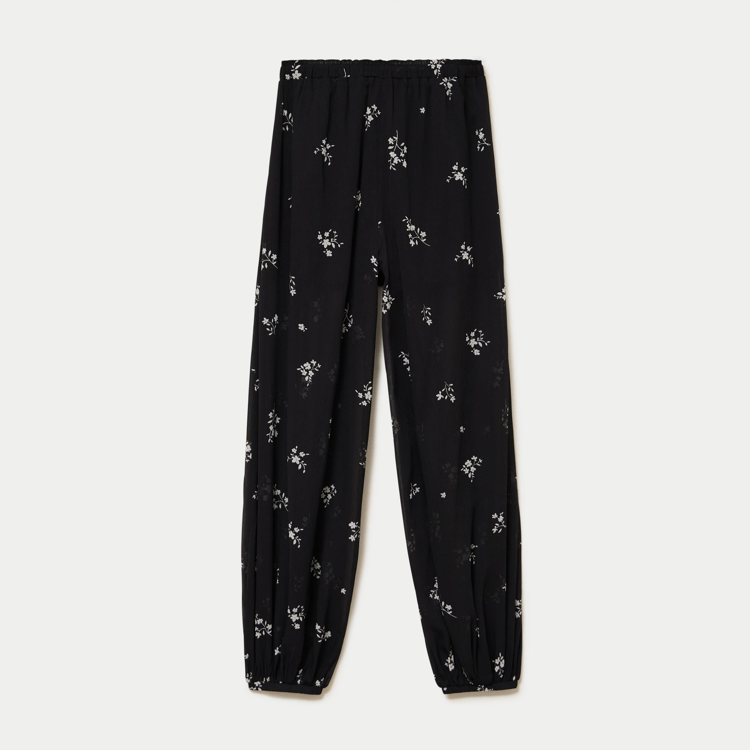 Pantalon large en voile taille standard noir femme