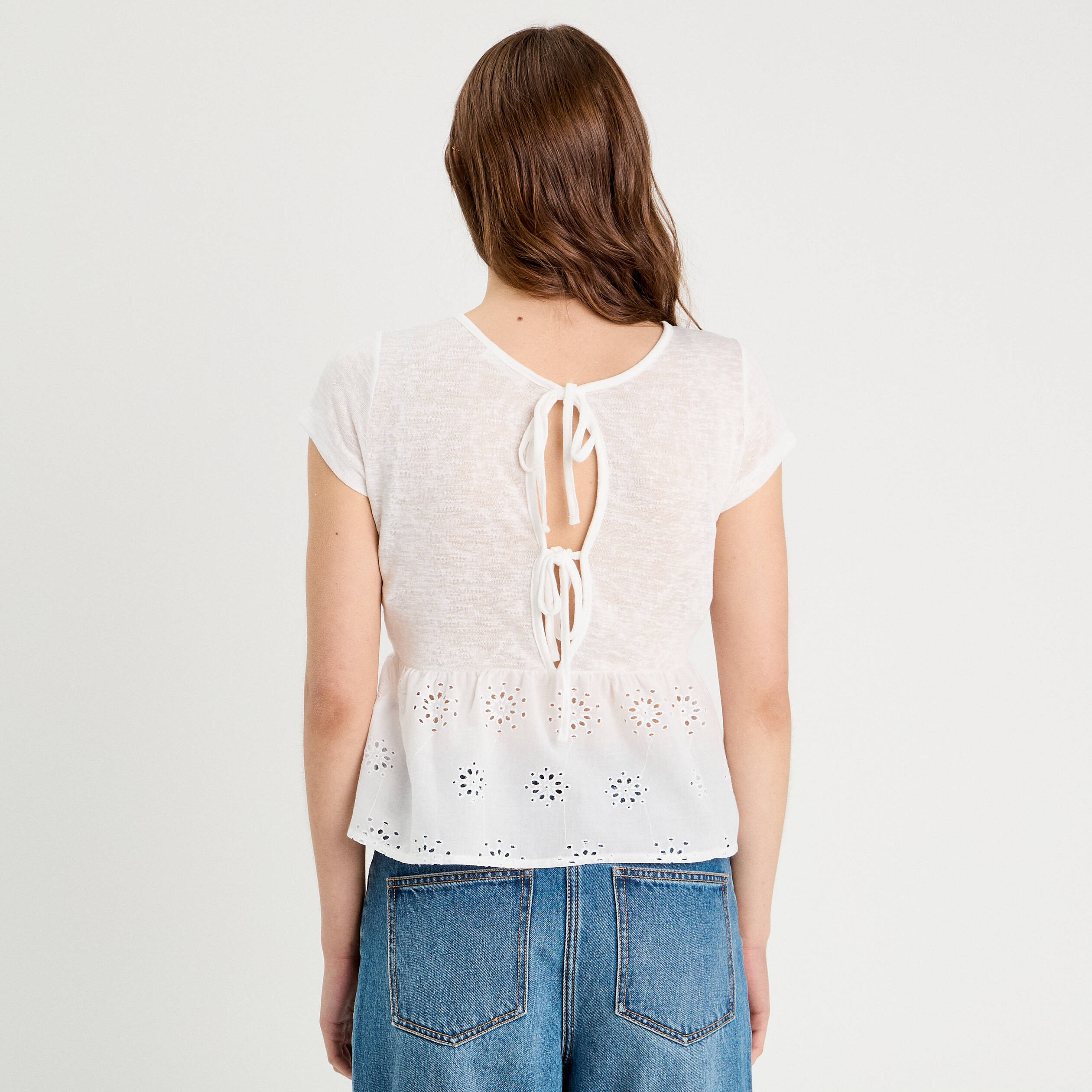T-shirt manches courtes blanc femme