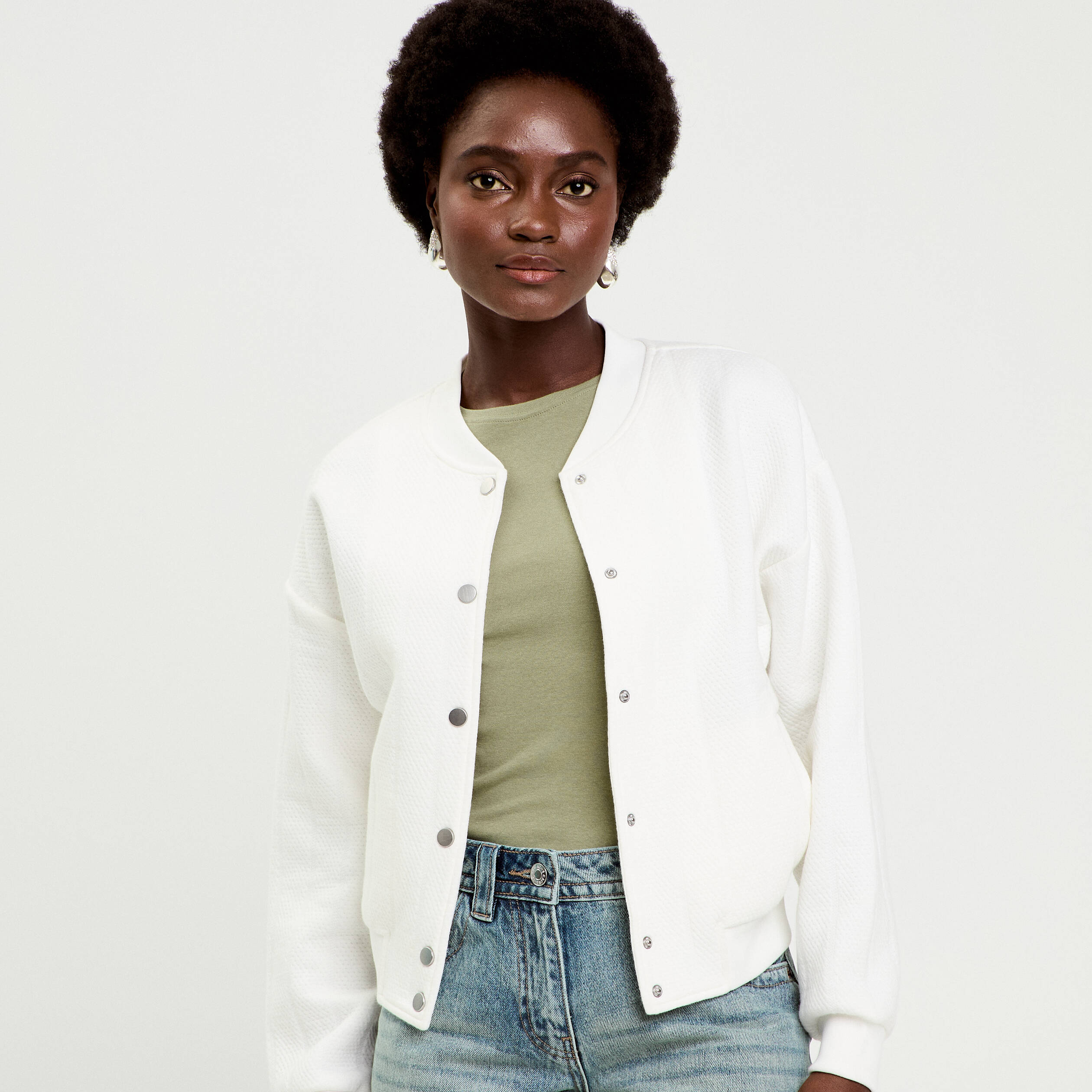 Veste manches longues ecru femme