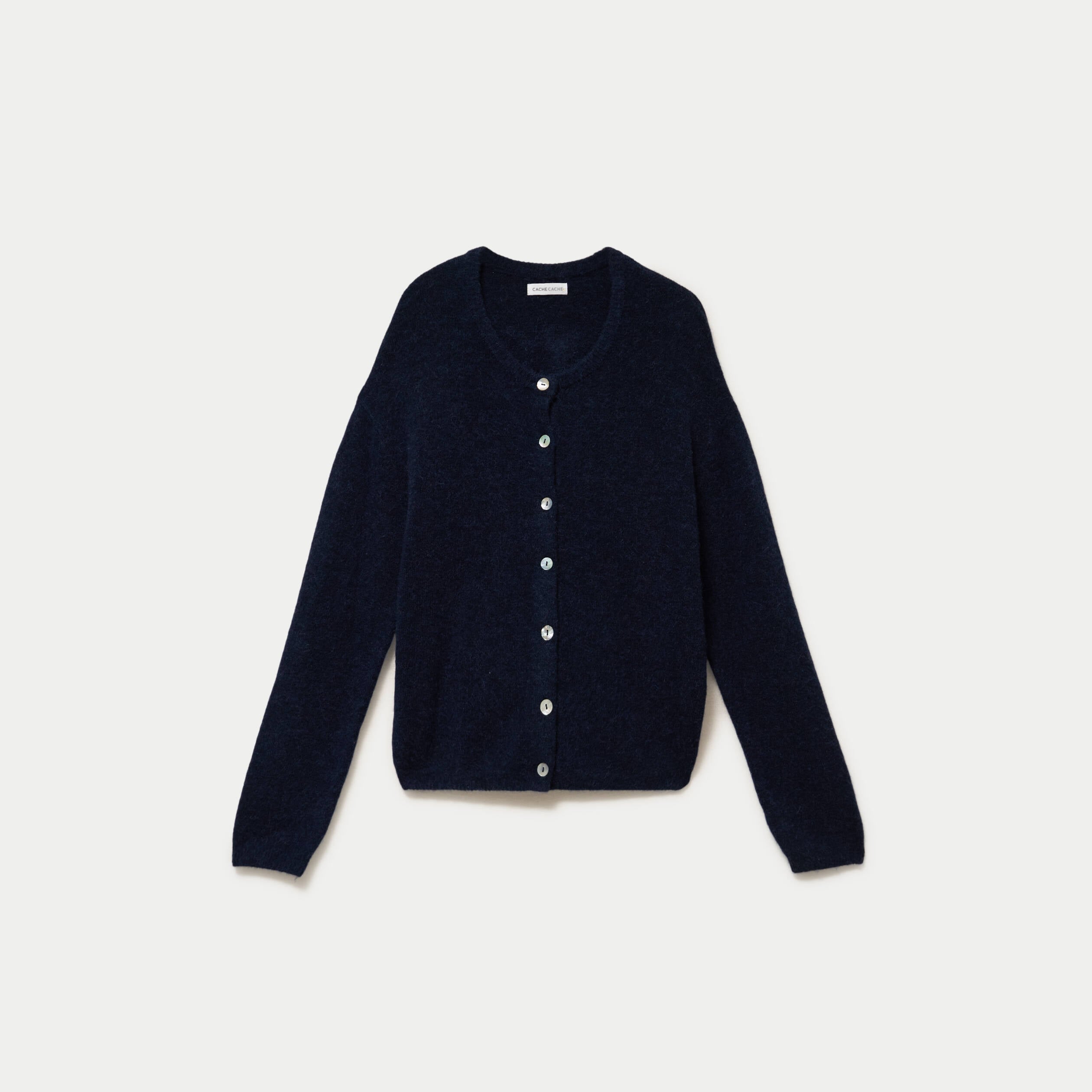 Gilet manches longues bleu marine femme