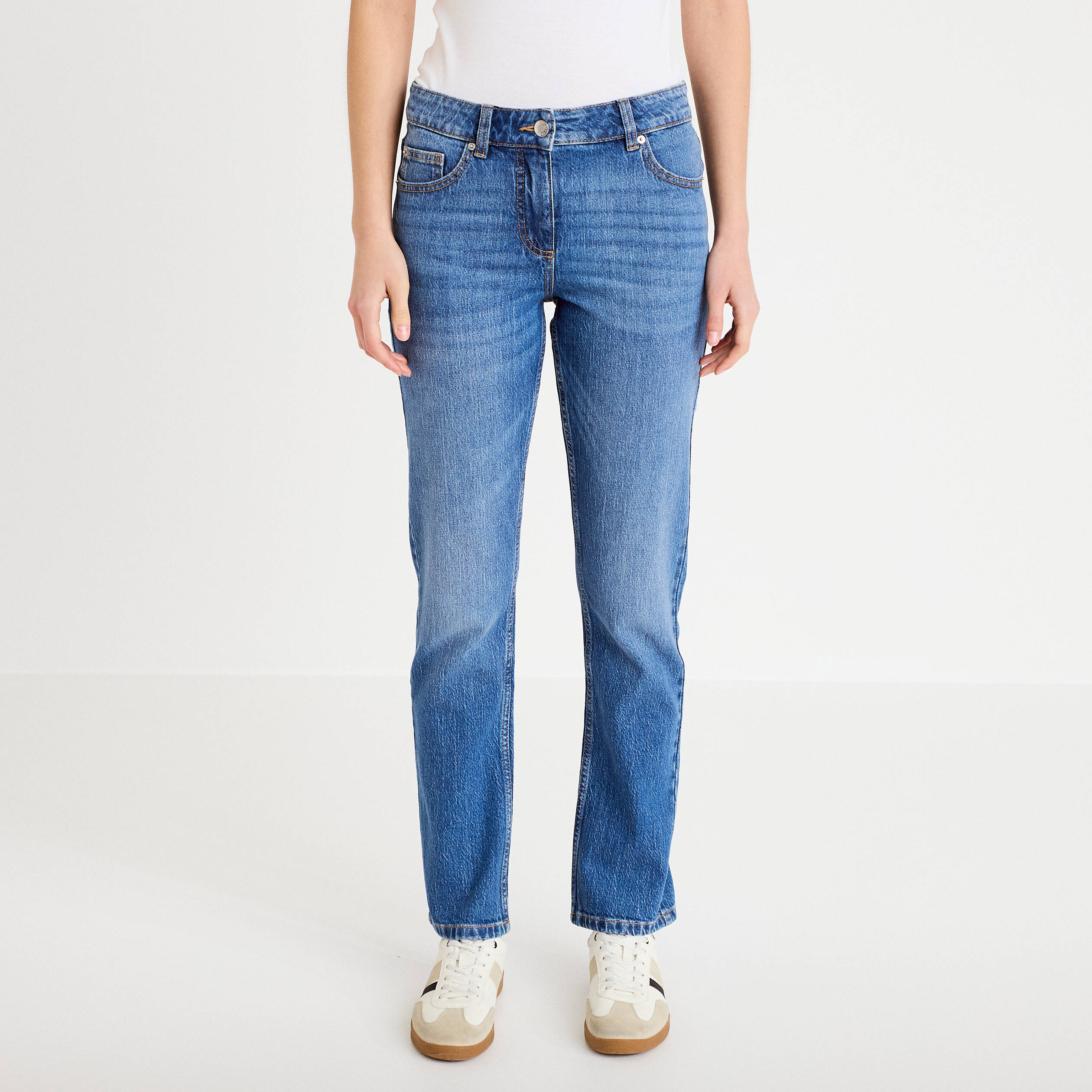 Jean slim taille standard denim double stone femme