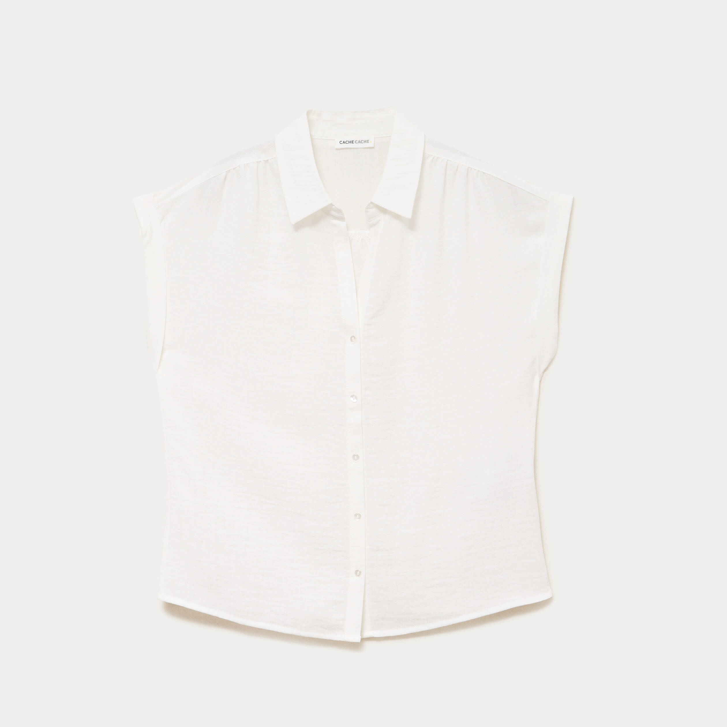 Blouse manches courtes ecru femme