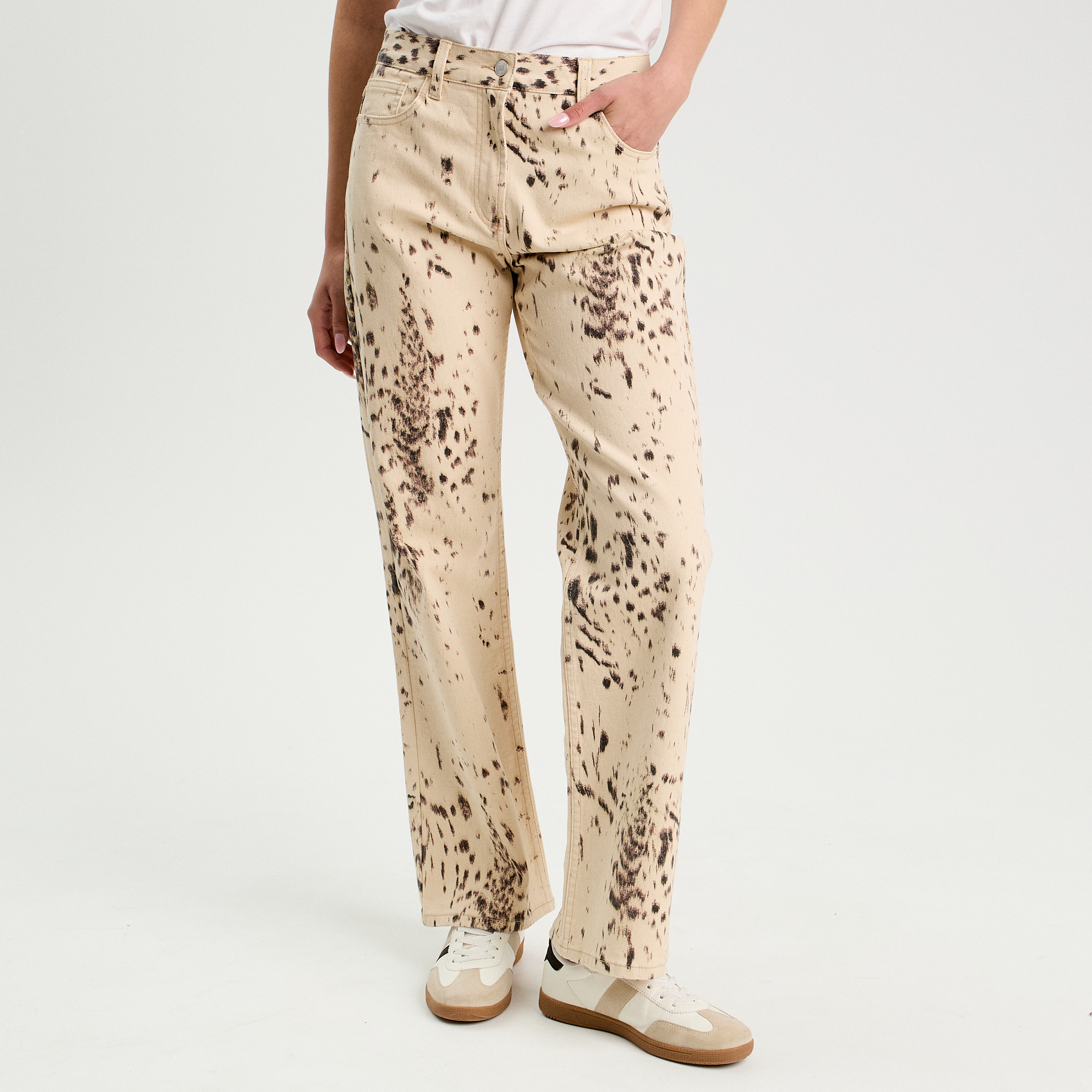 Pantalon droit marron fonc&eacute; femme