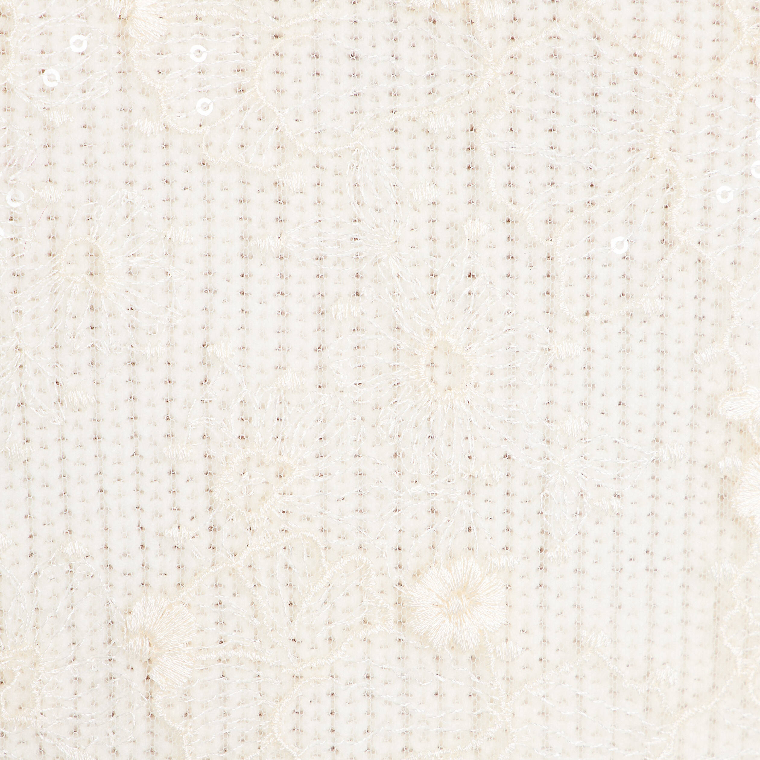 Pull dentelle manches courtes ecru femme