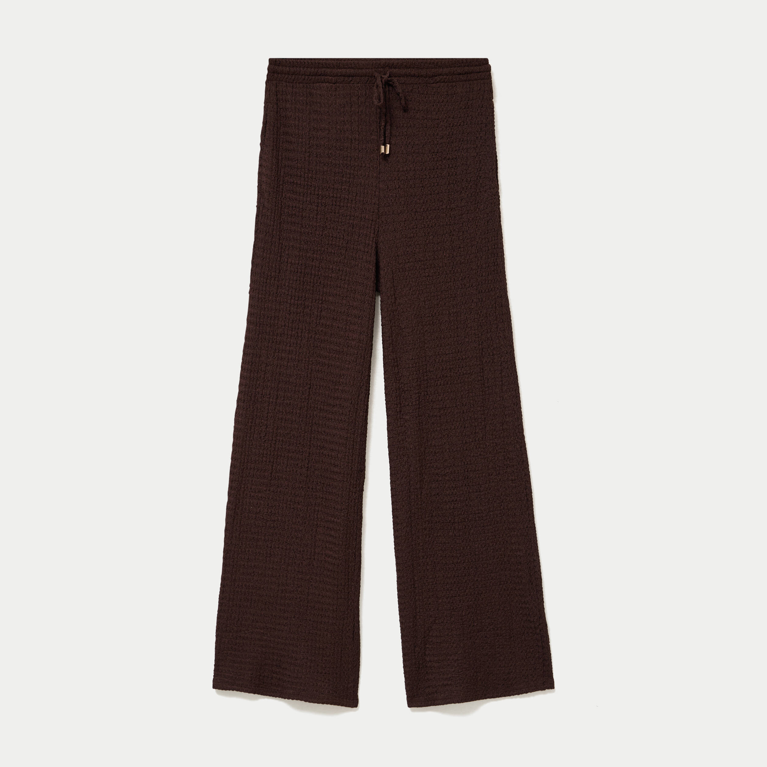 Pantalon large taille standard marron fonc&eacute; femme