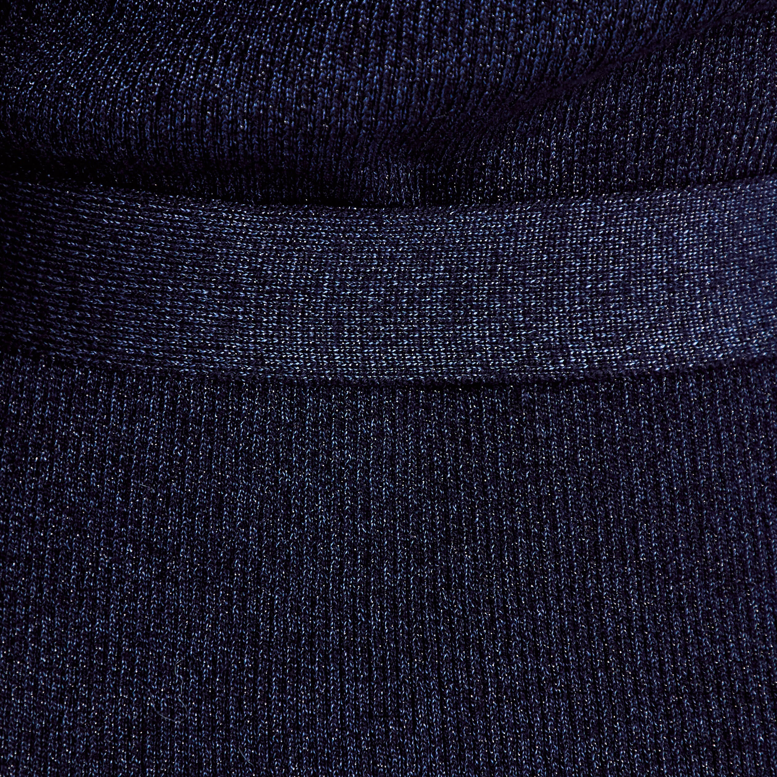 Robe pull ajust&eacute;e manches longues bleu marine femme