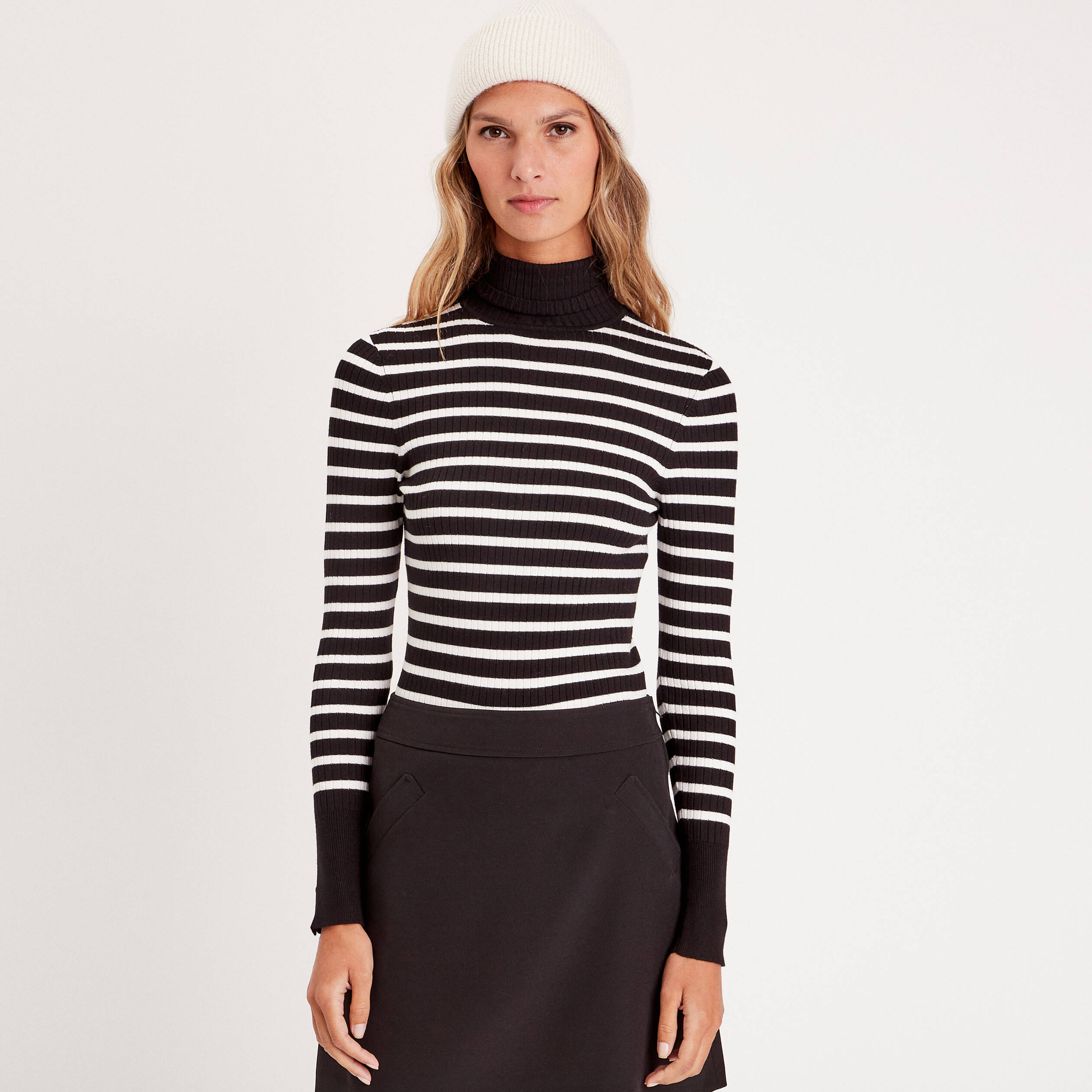 Pull Col Roulé Femme Totatuit - Manches Courtes - Tissu Doux Et Élastique - Mode Hiver Chic