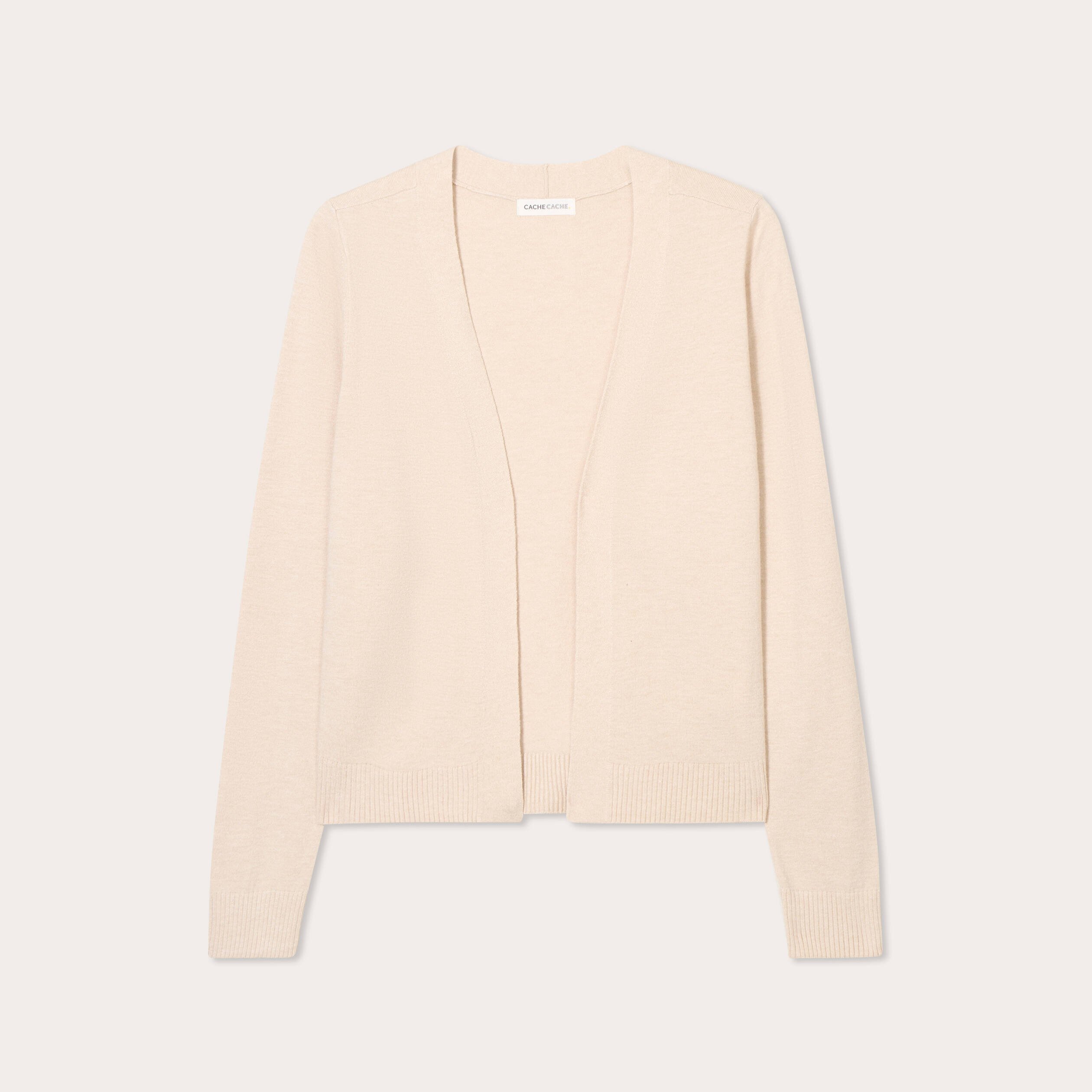 Gilet manches longues sable femme