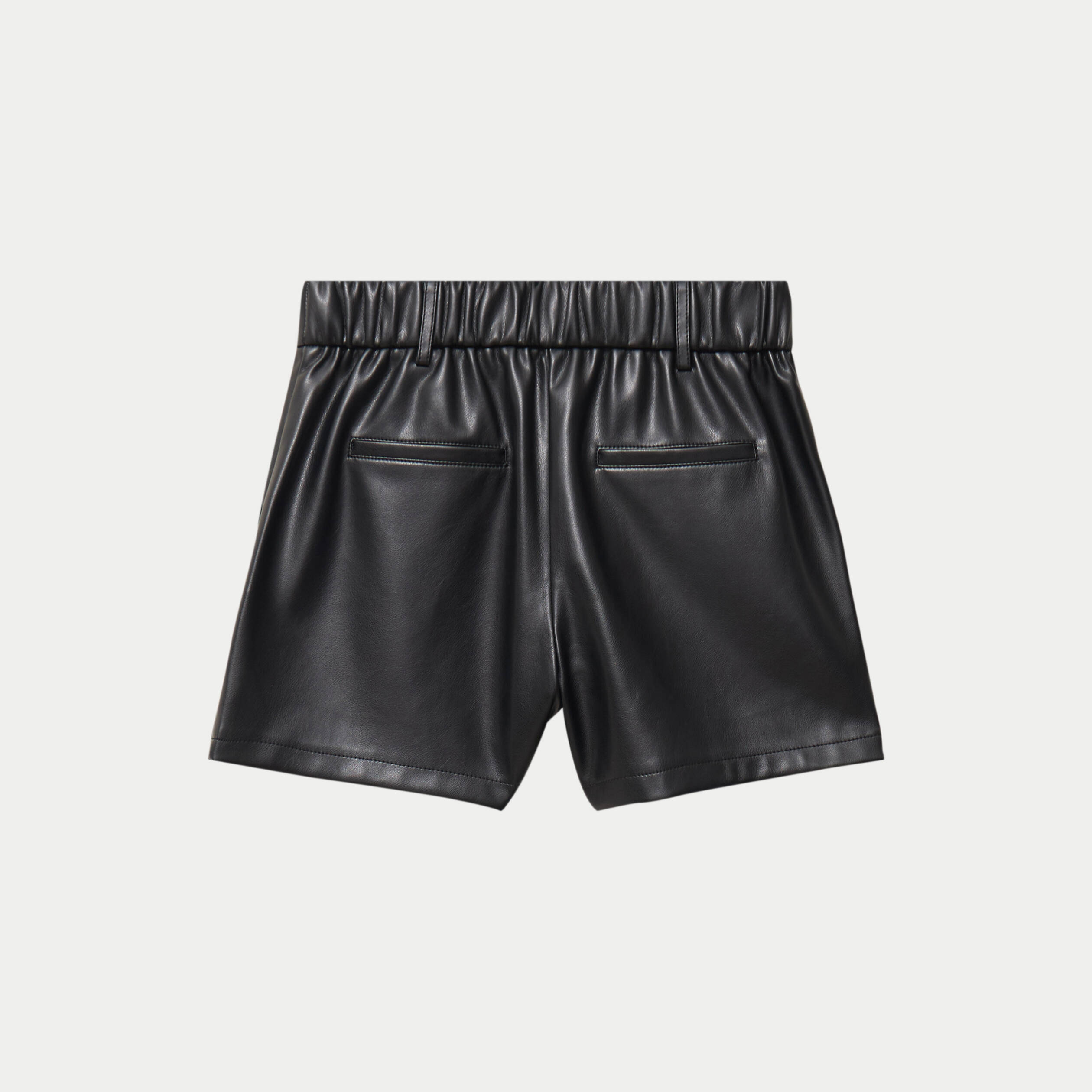 Short en similicuir noir femme