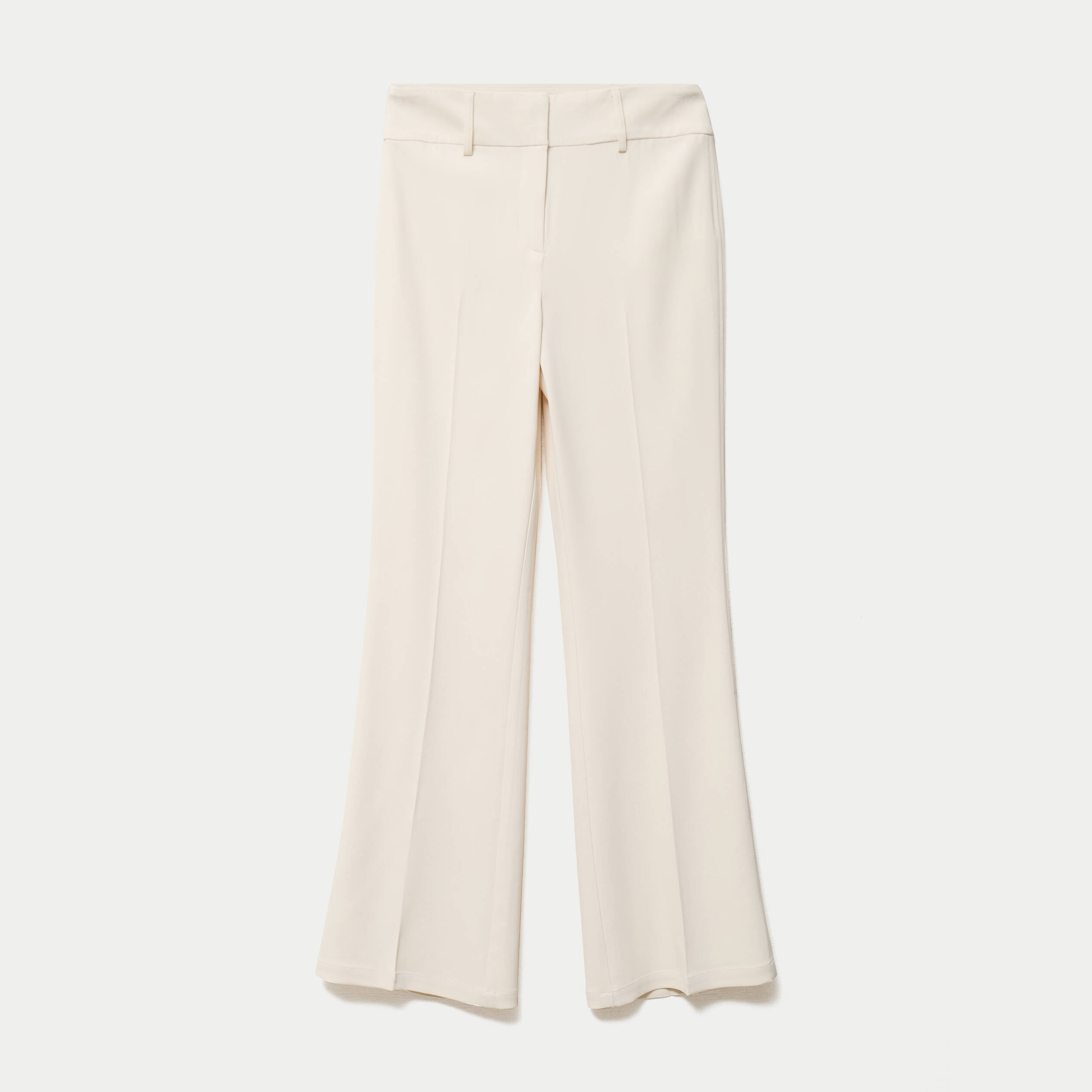 Pantalon bootcut taille standard ecru femme