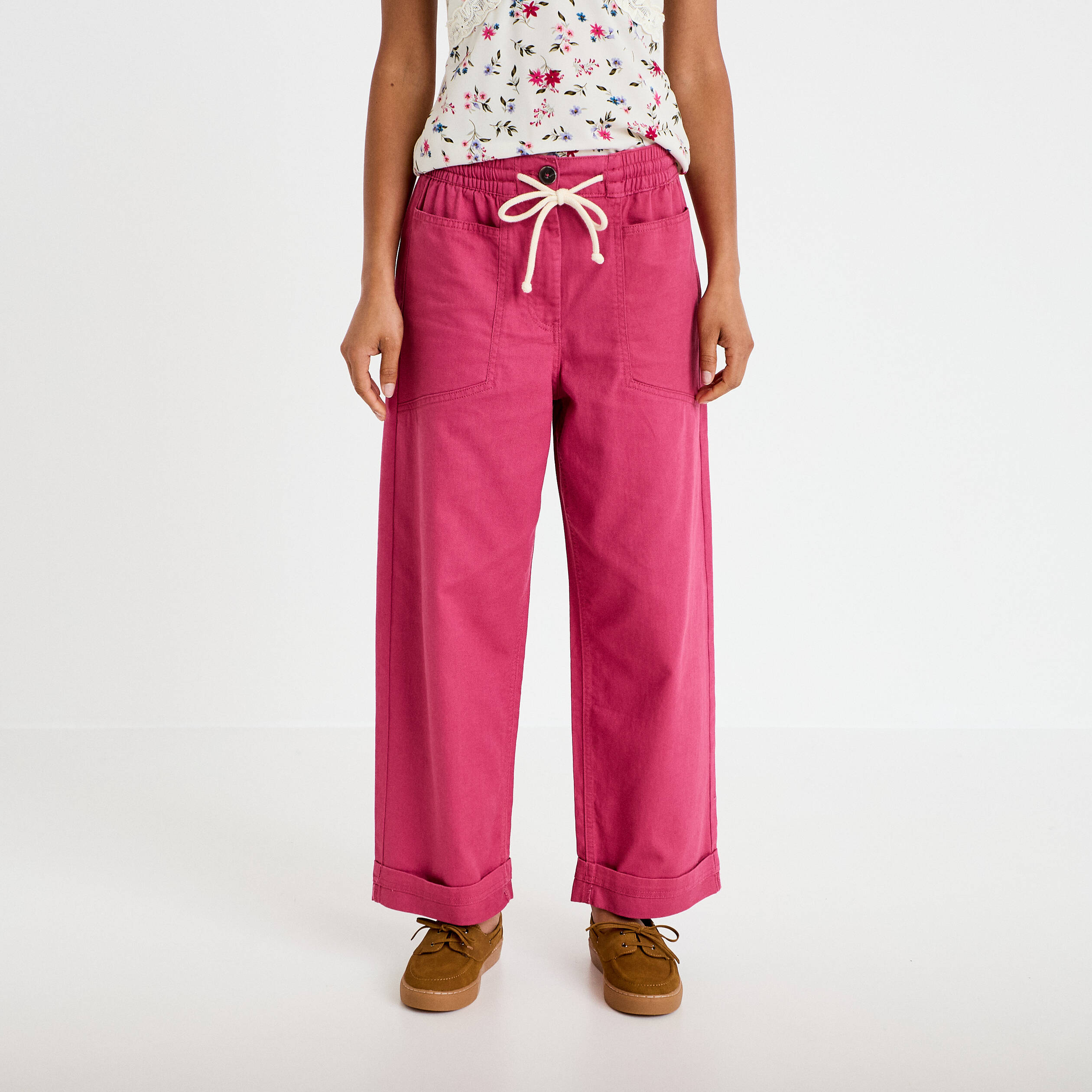 Pantalon taille standard prune femme