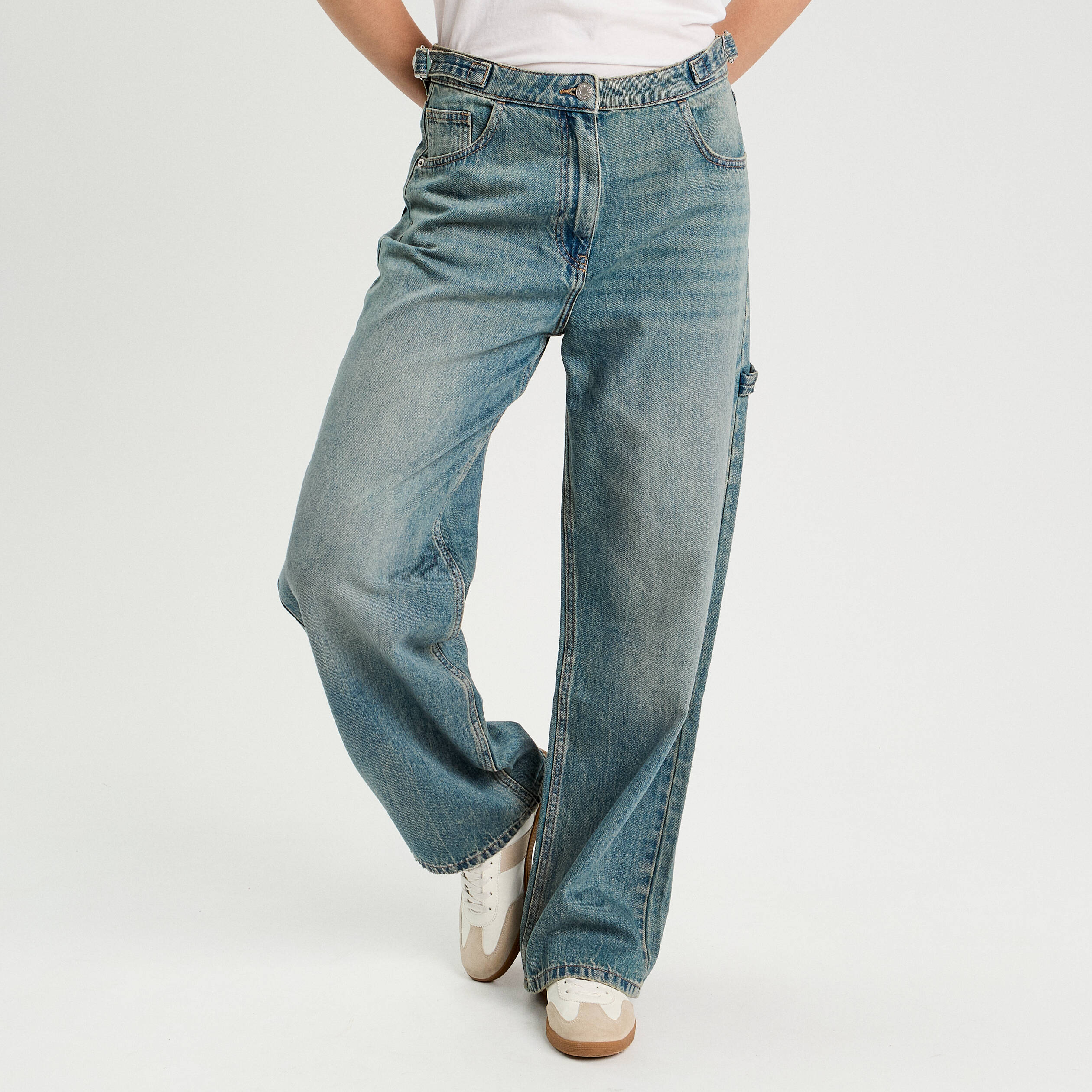 Jeans wide leg carpenter denim dirty femme