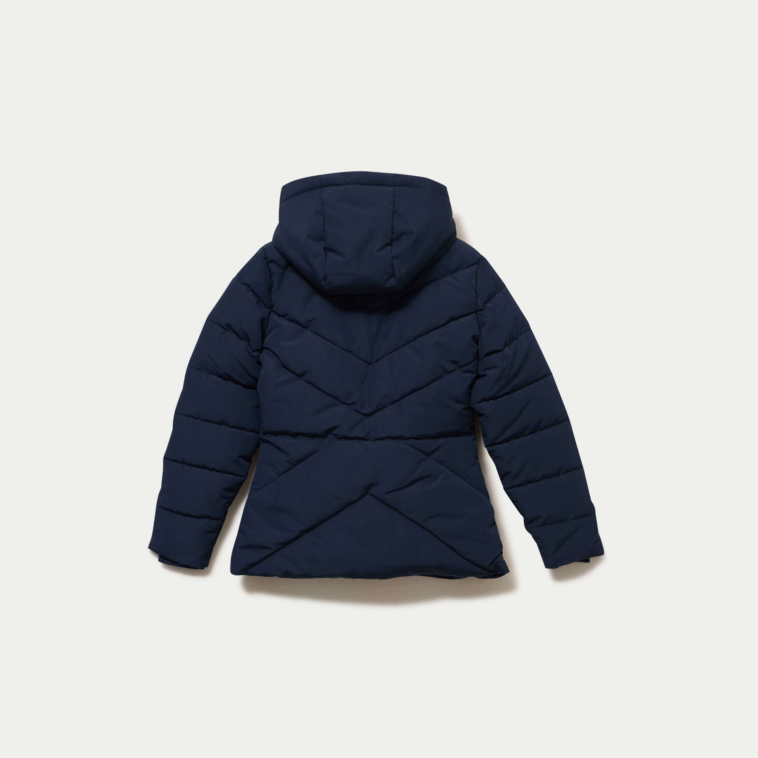 Doudoune cintr&eacute;e &agrave; capuche bleu marine femme