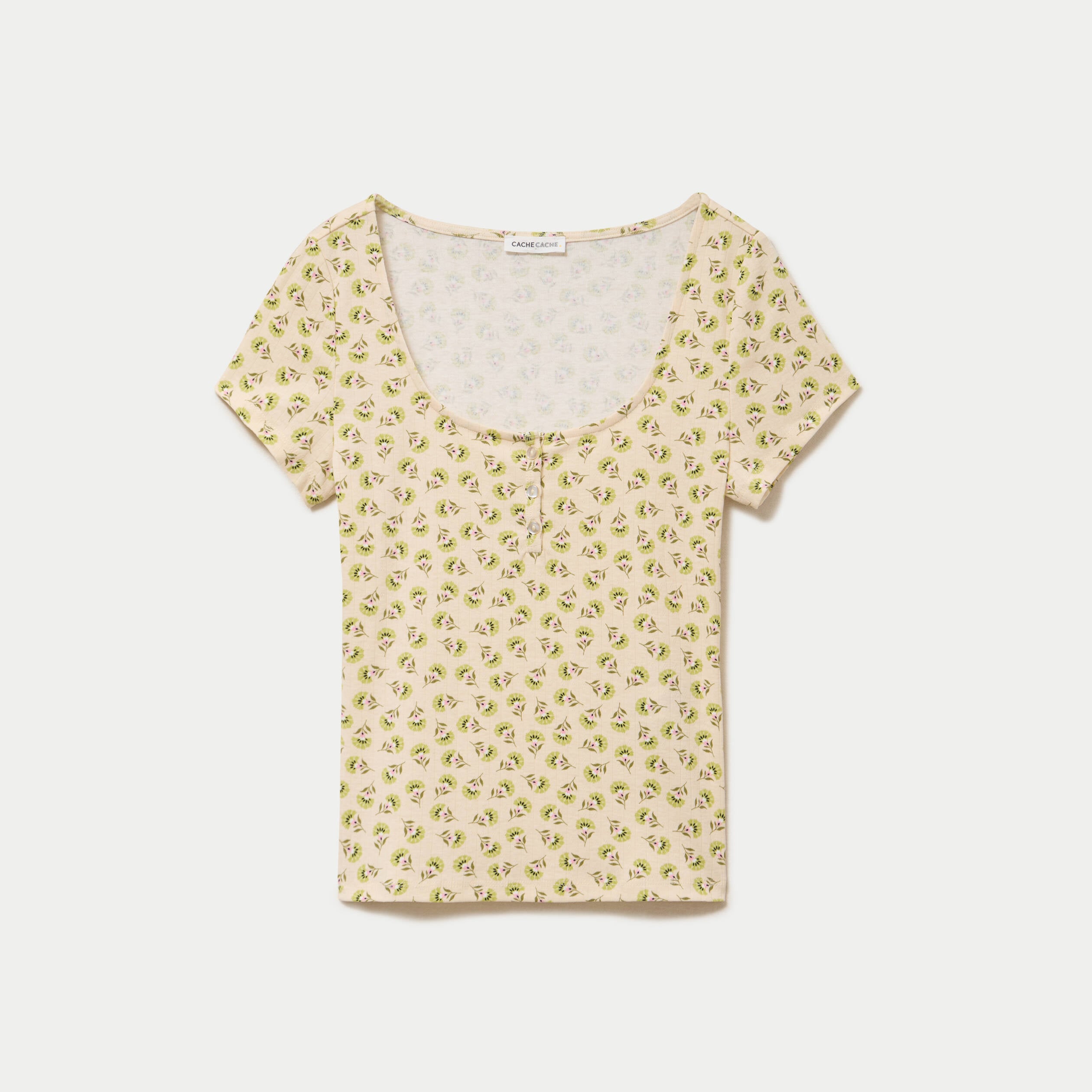 T-shirt ajust&eacute; manches courtes blanc femme