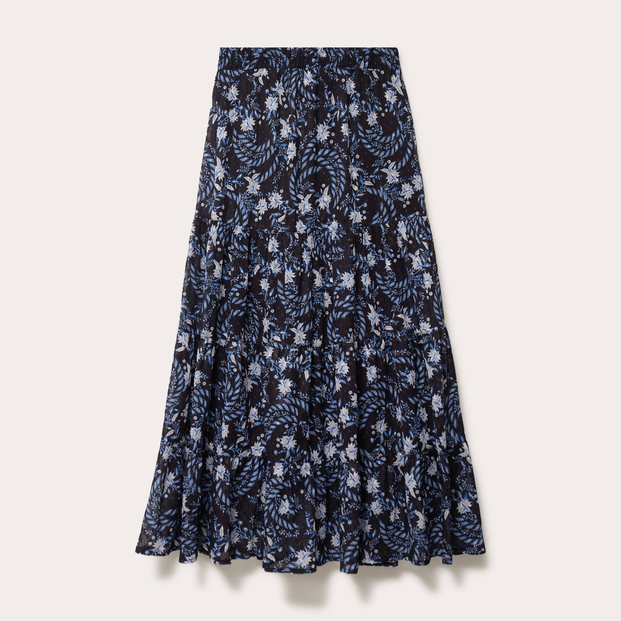 Jupe longue fluide noir femme