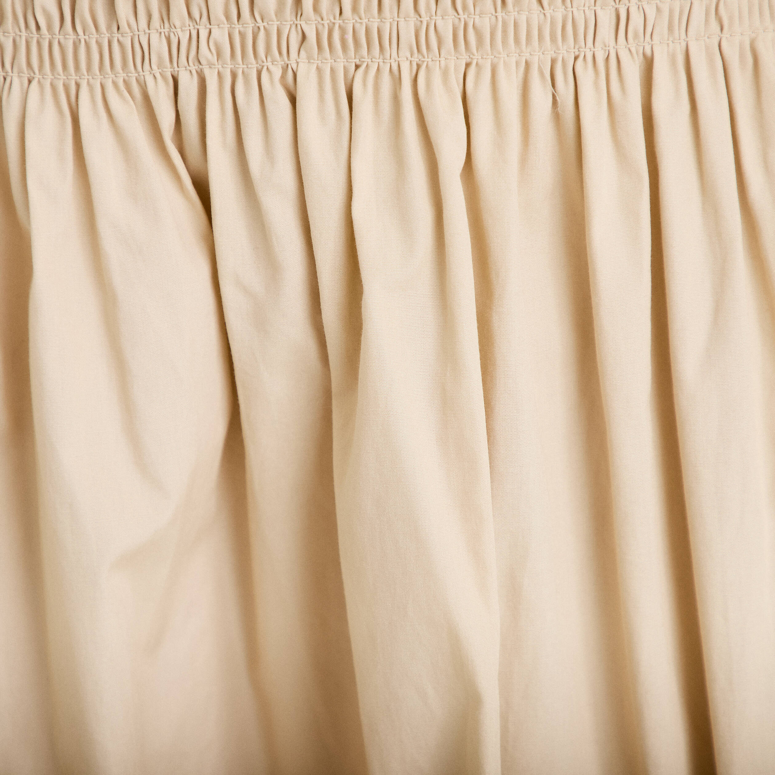 Jupon &eacute;vas&eacute; taille smock&eacute;e beige femme