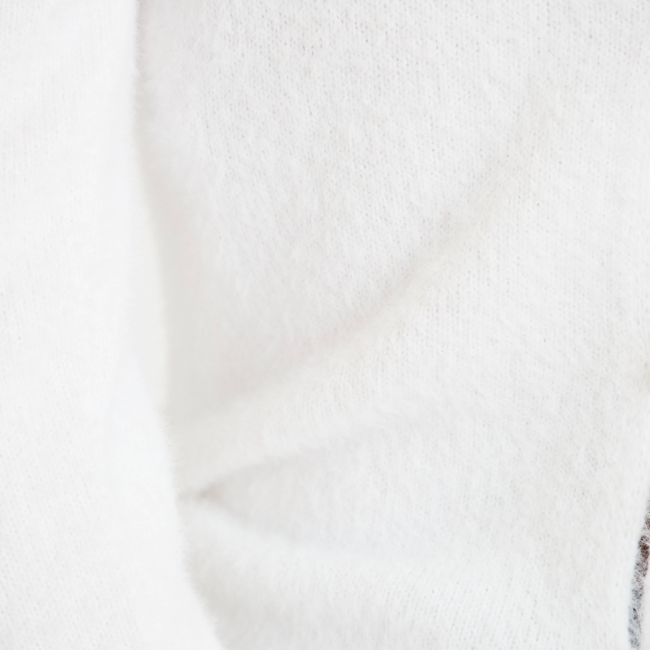 Pull col v manches longues perles ecru femme