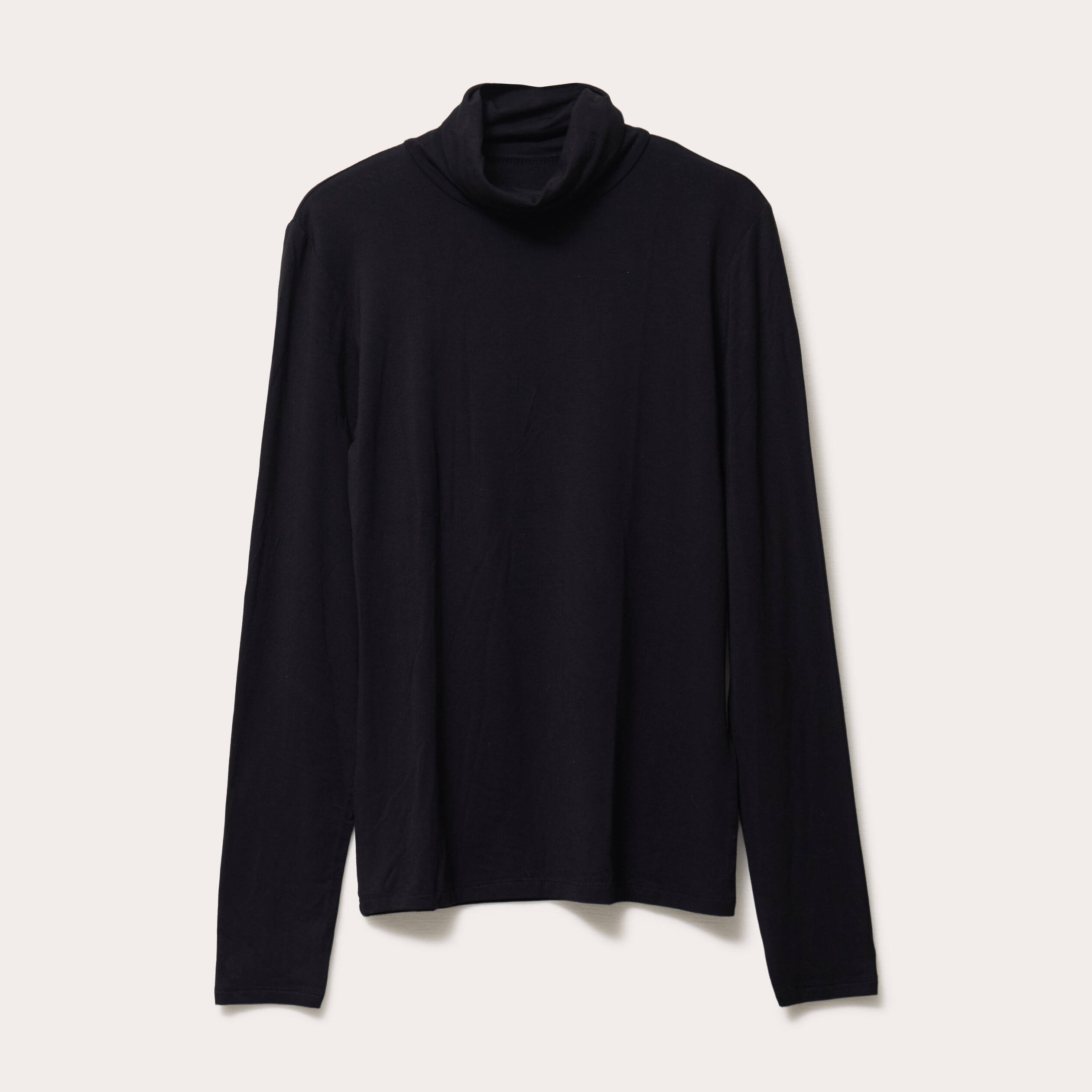 T-shirt uni &agrave; manches longues noir femme