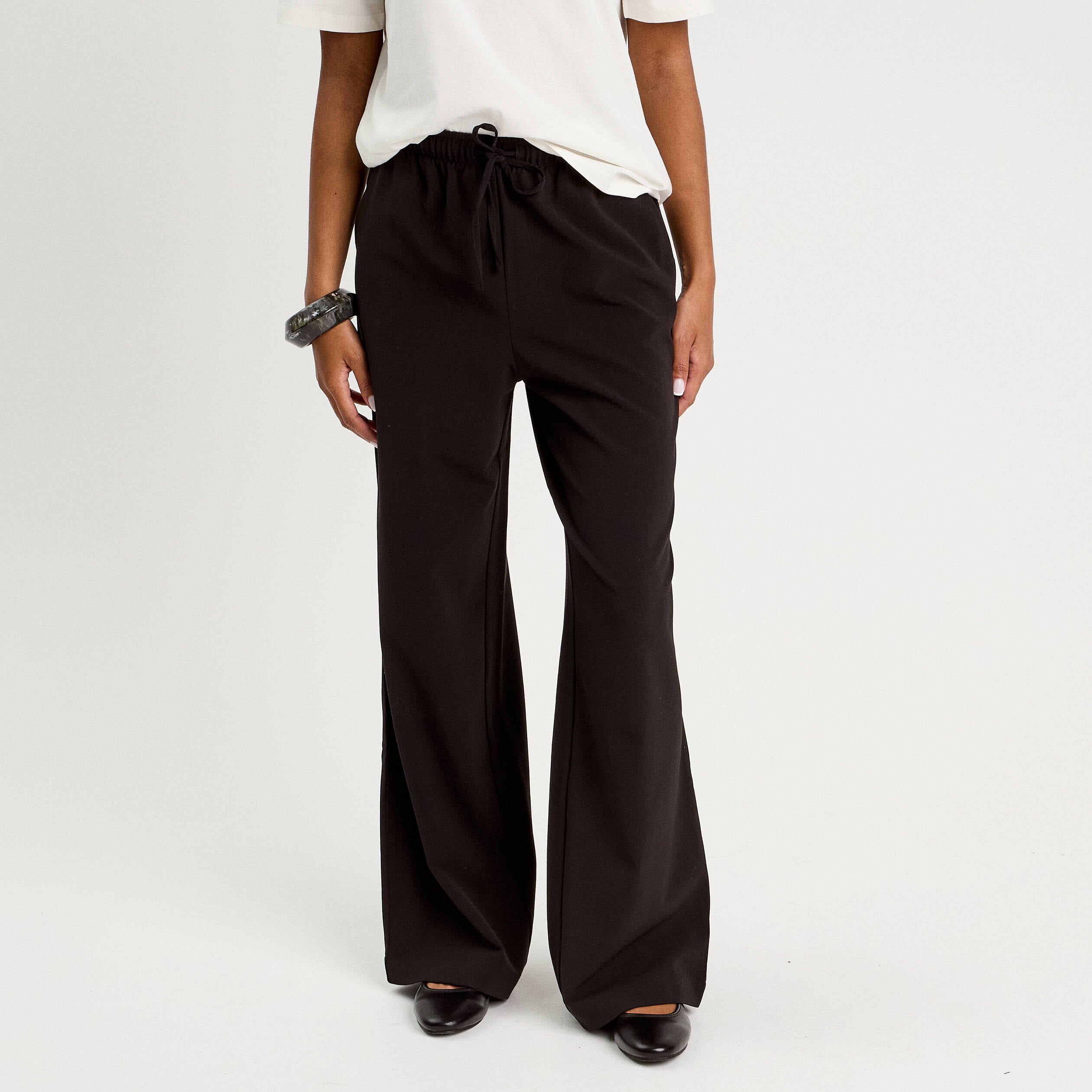 Pantalon large noir femme