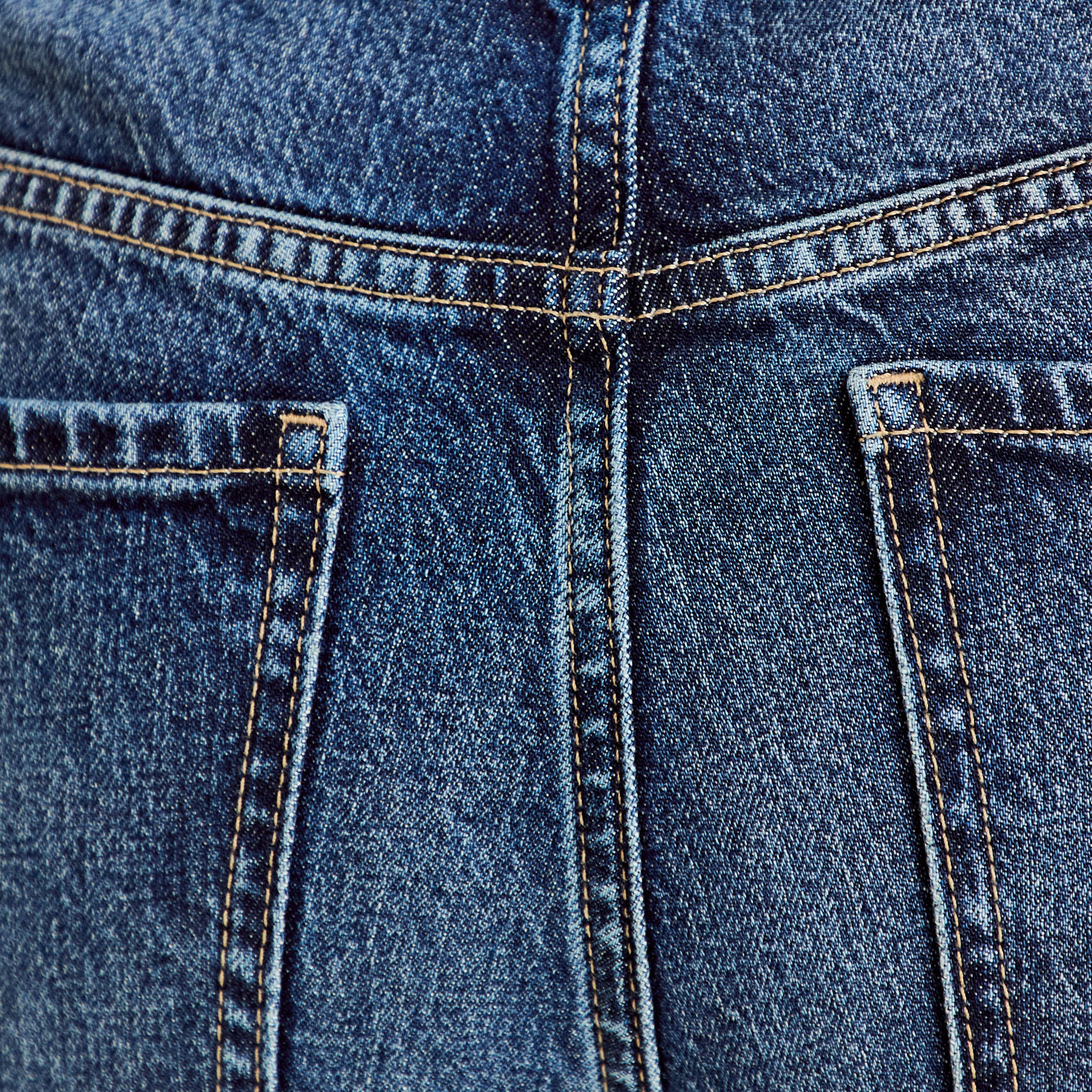 Jean droit taille standard bleu femme