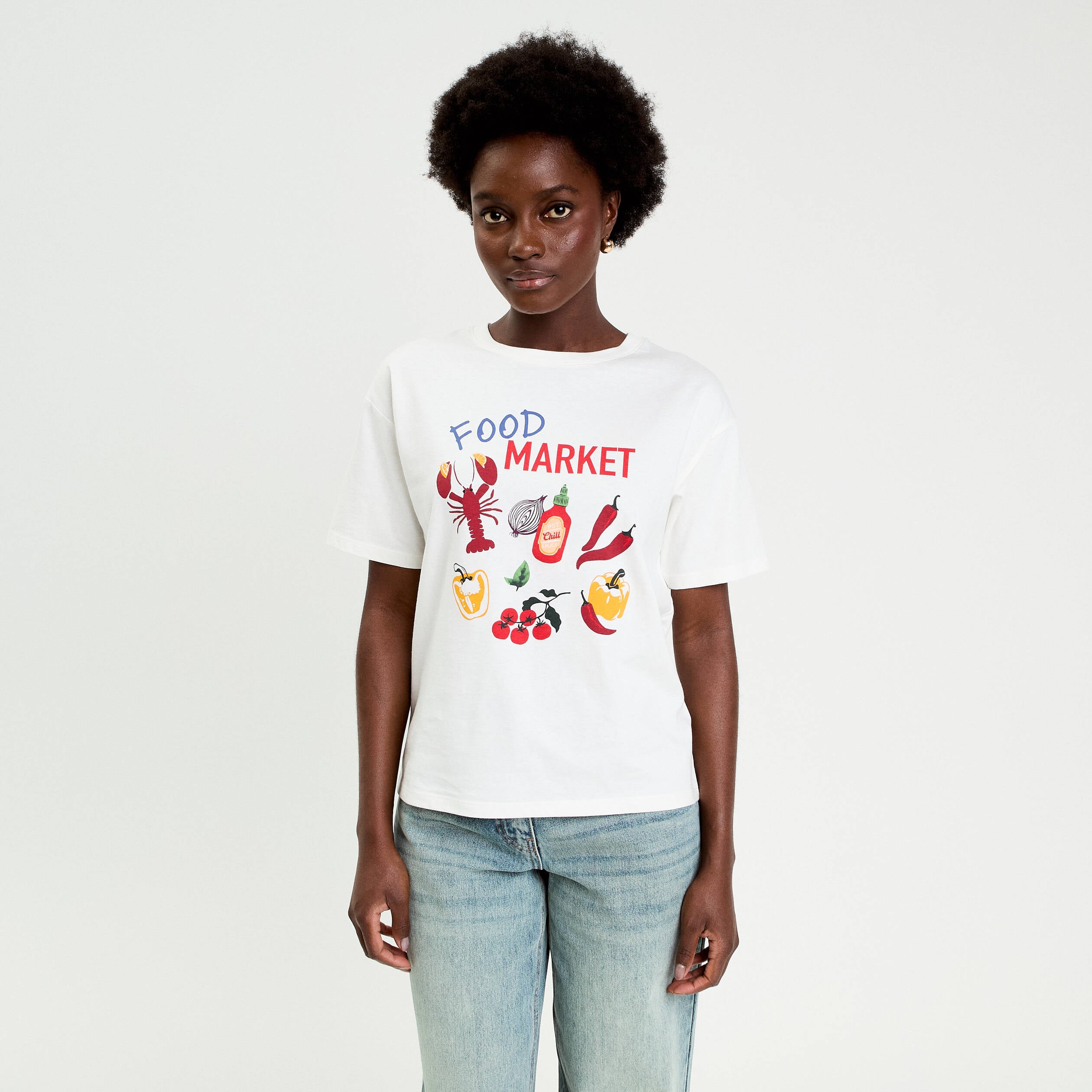 T-shirt manches courtes blanc femme
