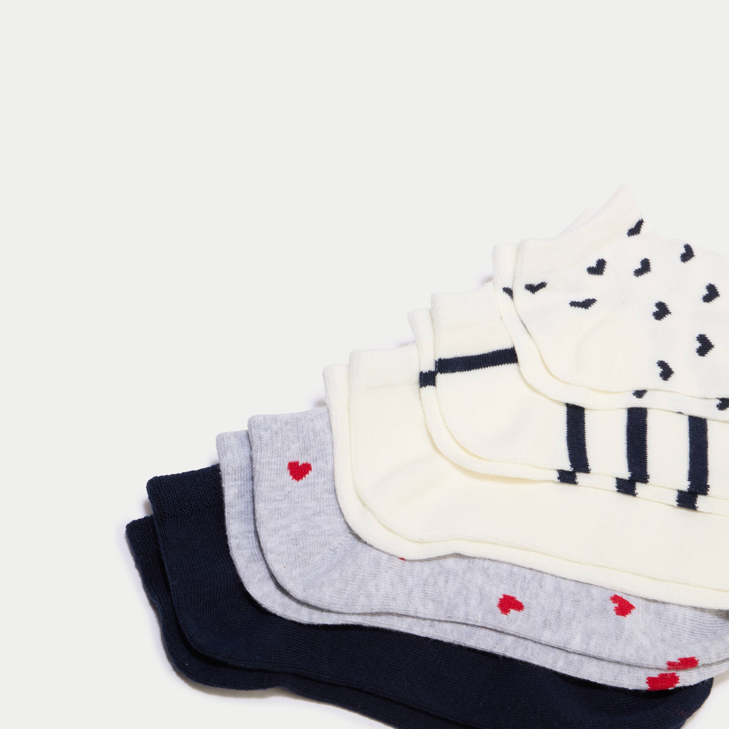 Lot de 5 paires chaussettes basses ecru femme