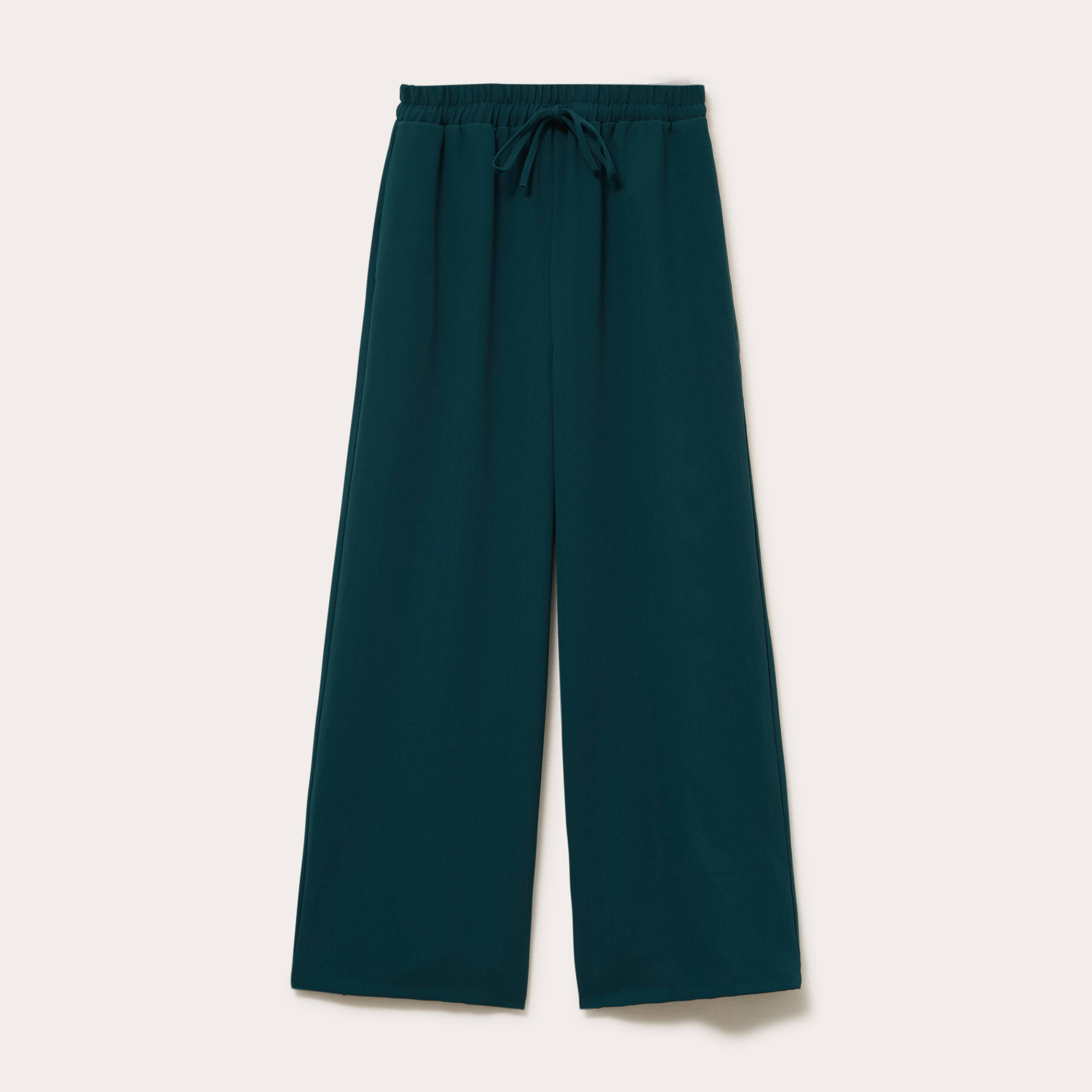 Pantalon large vert fonc&eacute; femme