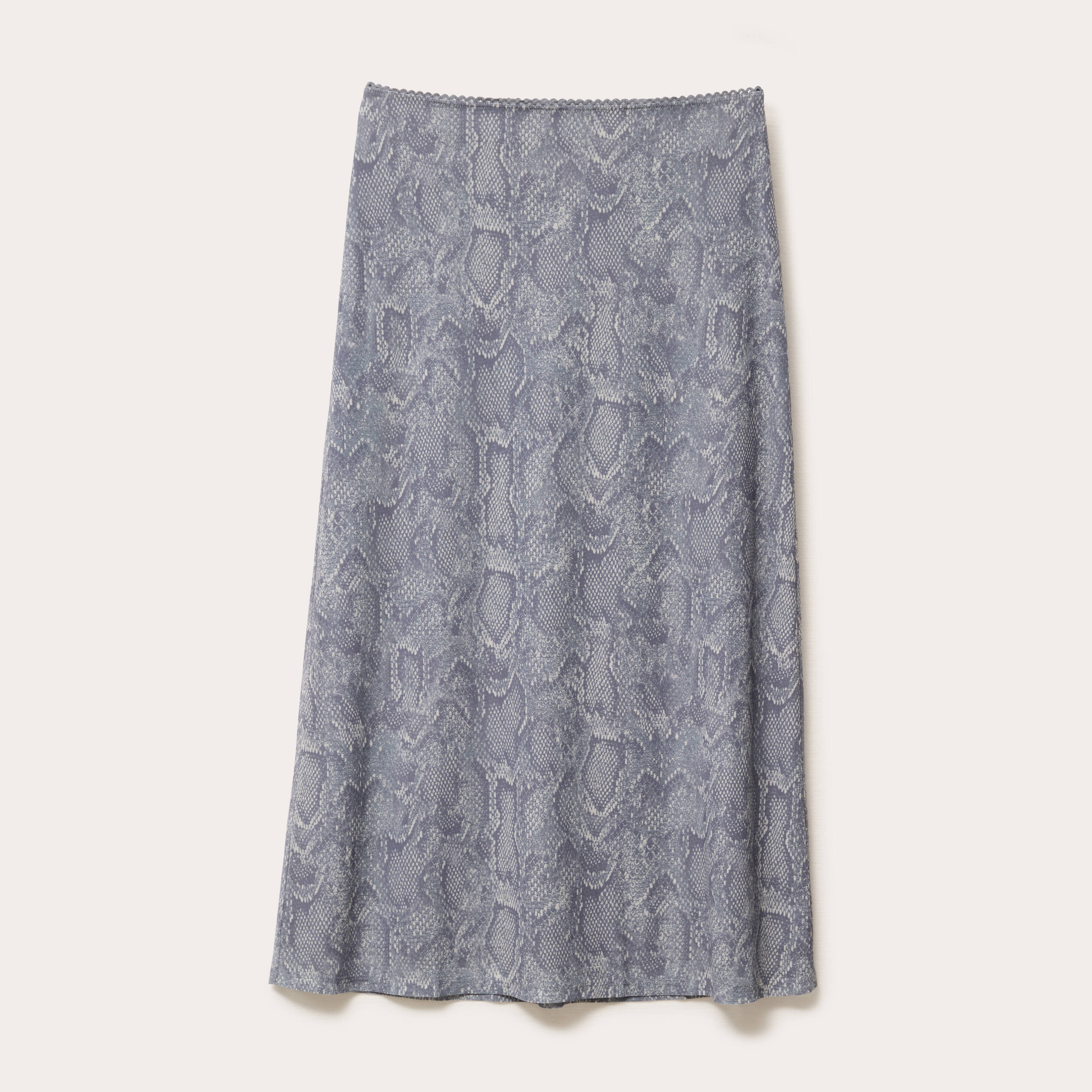 Jupe longue &eacute;vas&eacute;e bleu gris femme