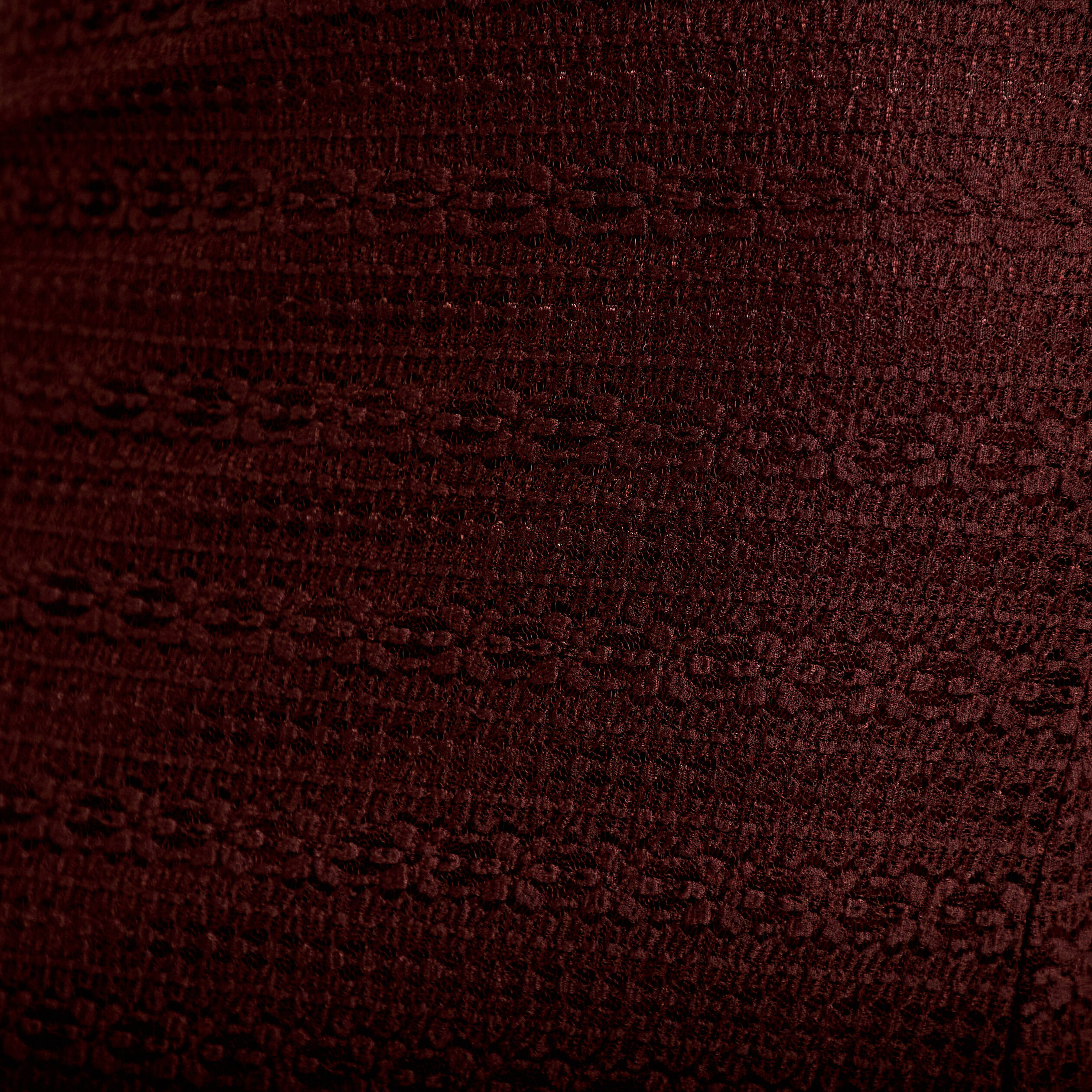Jupe longue droite en dentelle marron femme