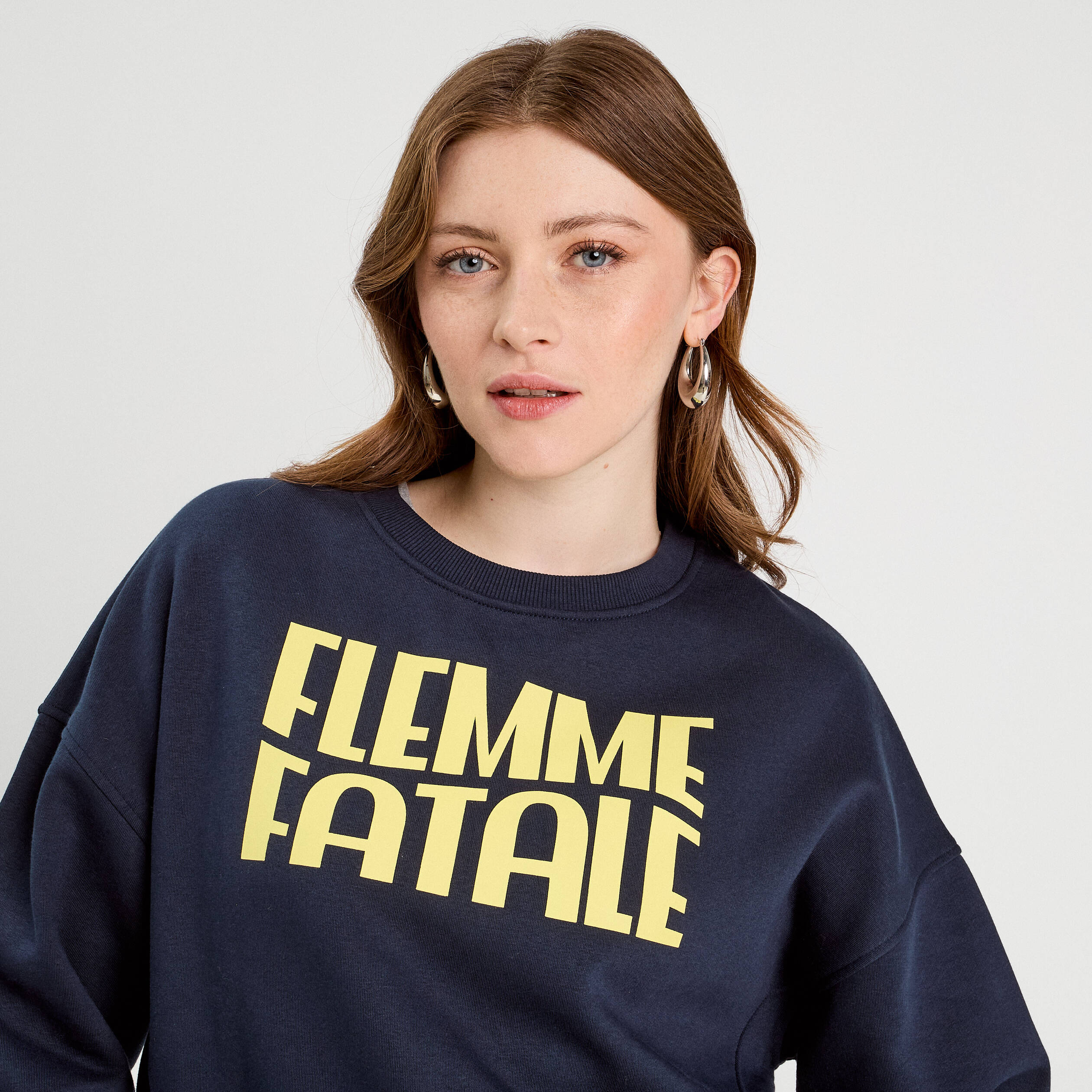 Sweat oversize bleu marine femme