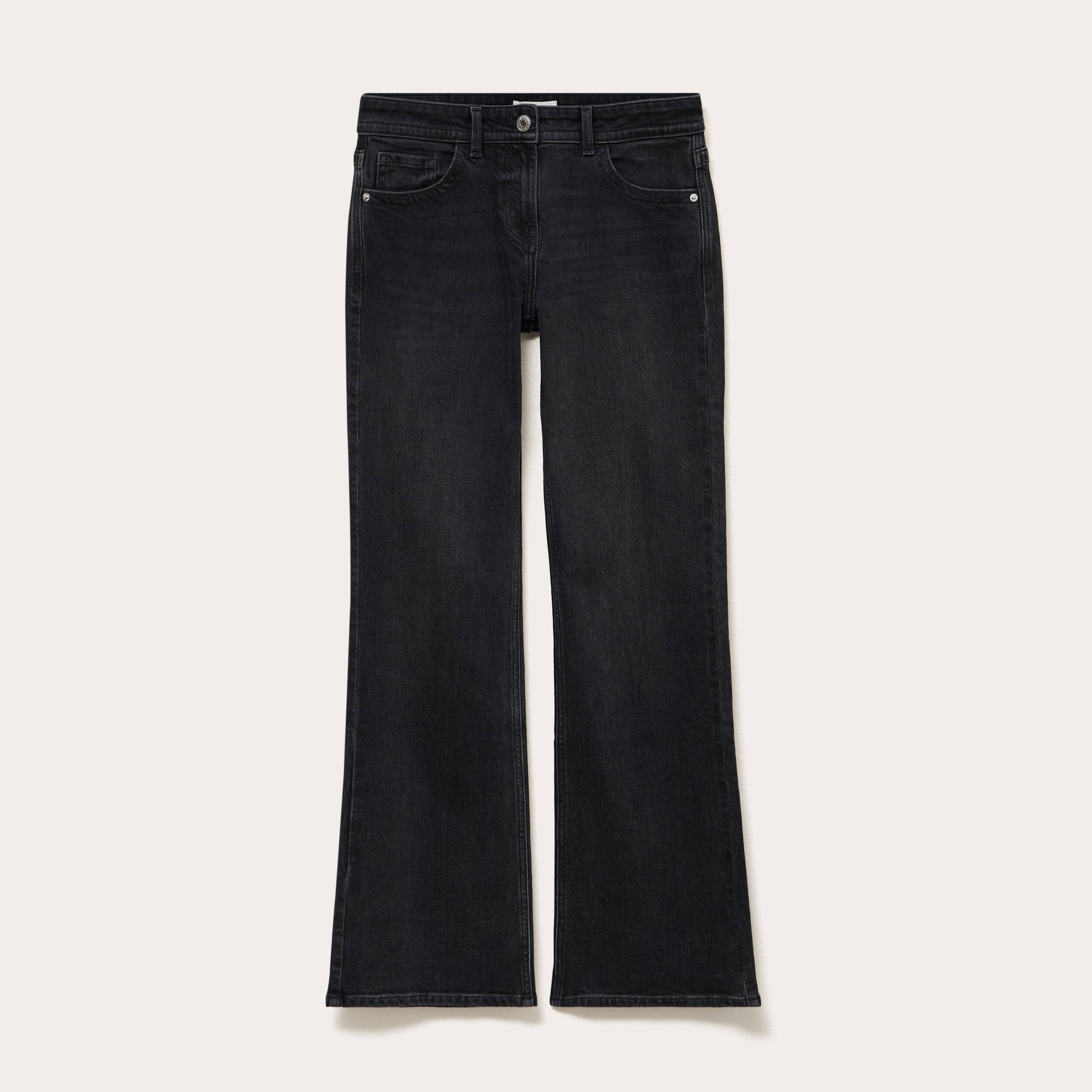 Jean bootcut taille basse denim snow noir femme