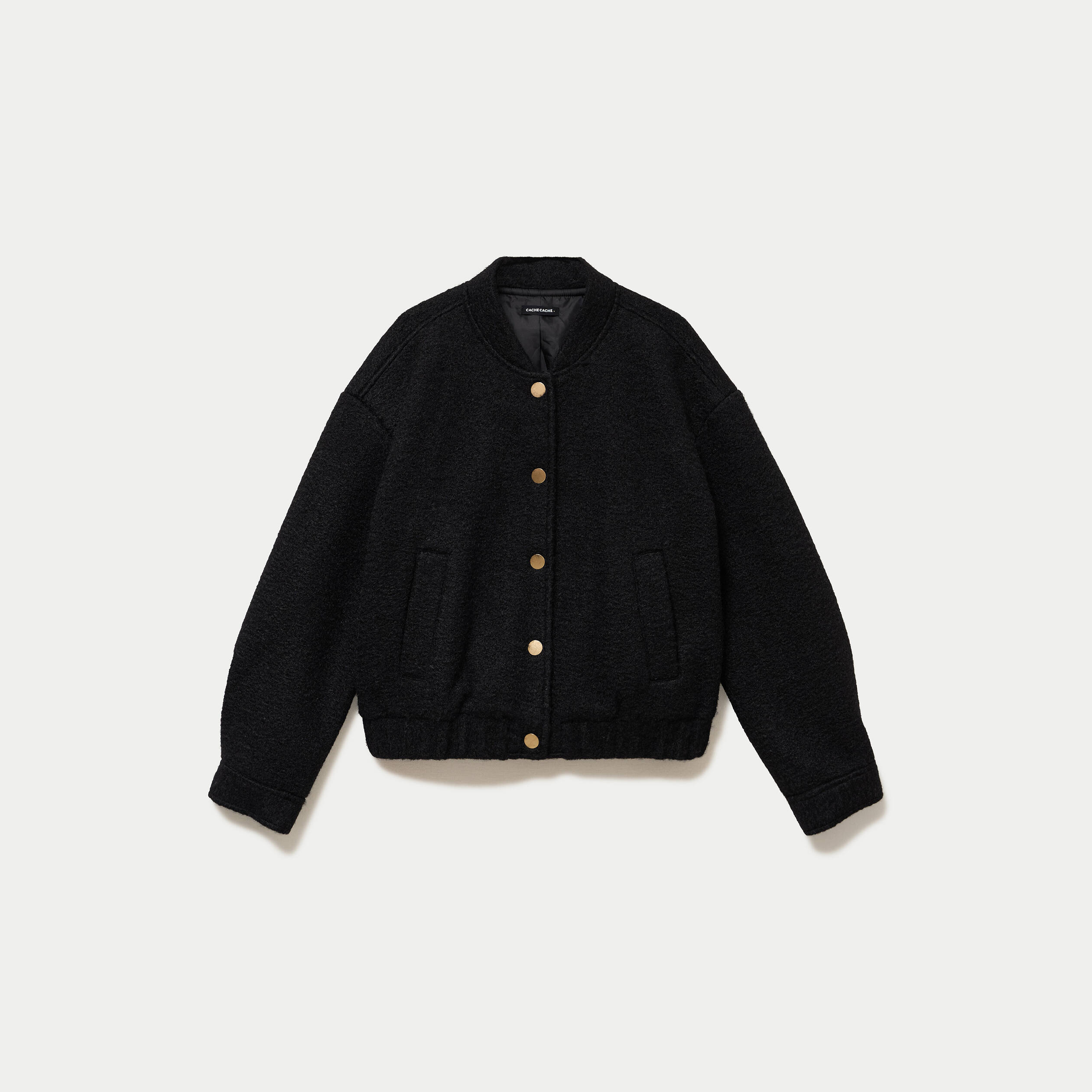 Bomber oversize manches longues noir femme